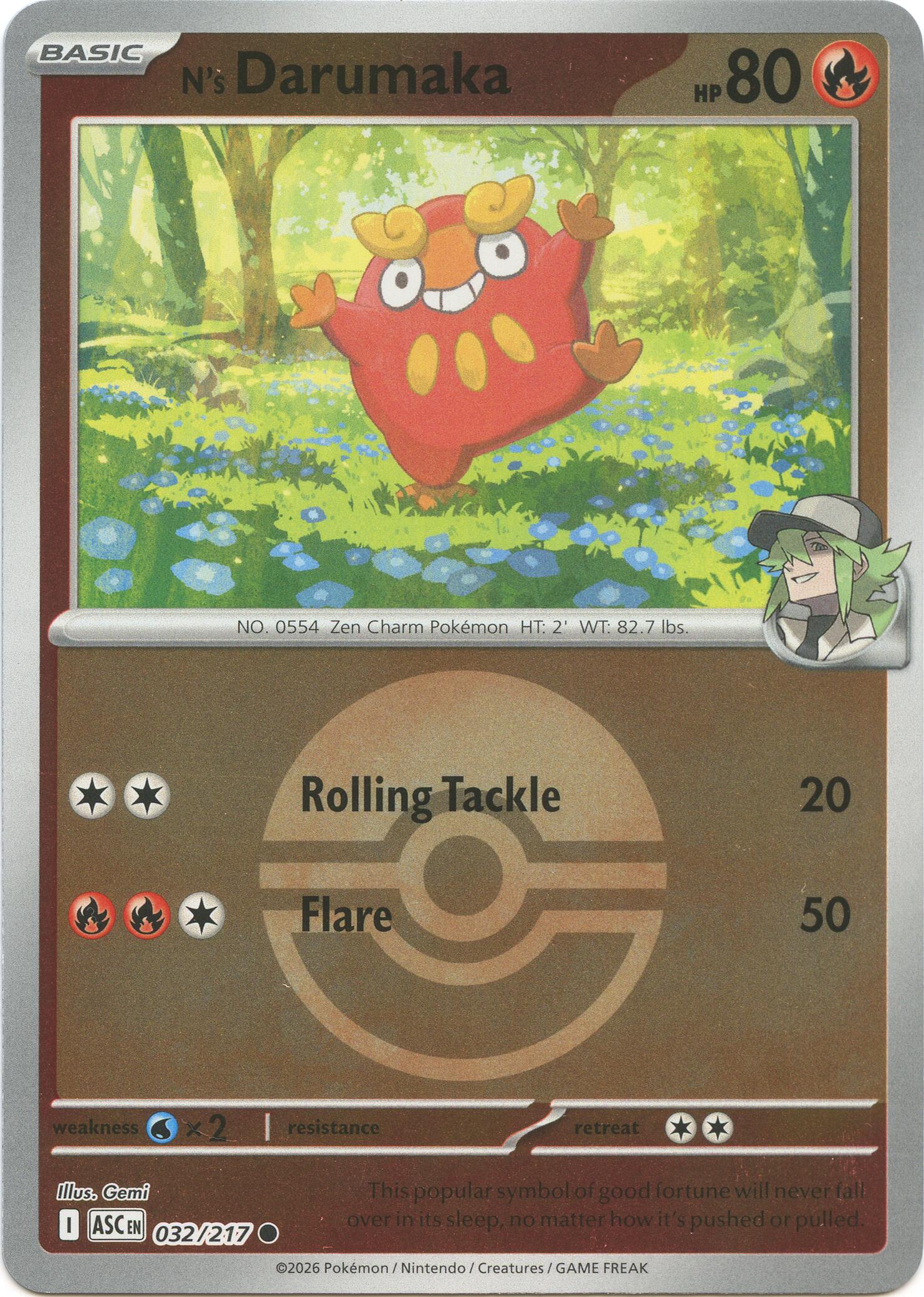 N's Darumaka (032/217) (Poke Ball) [Mega Evolution: Ascended Heroes] | Black Swamp Games