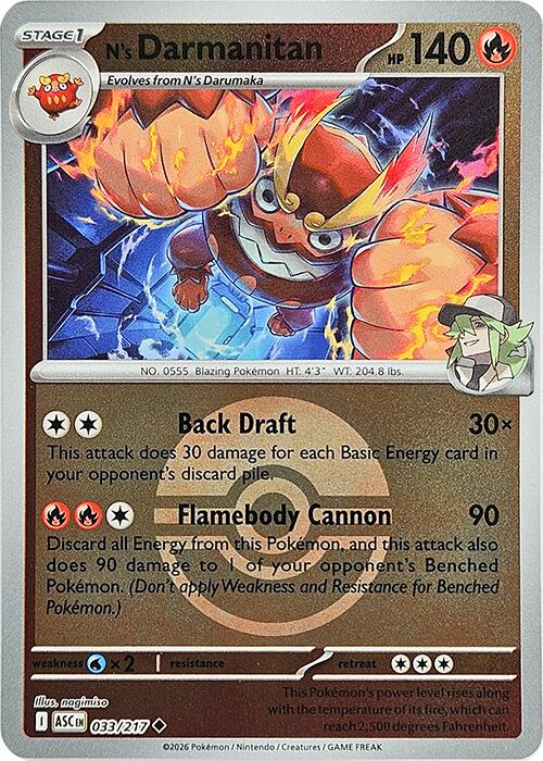 N's Darmanitan (033/217) (Poke Ball) [Mega Evolution: Ascended Heroes] | Black Swamp Games