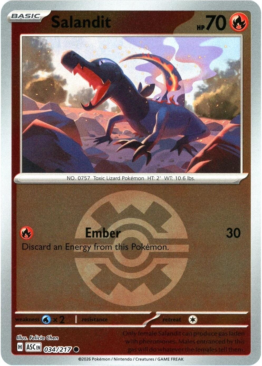 Salandit (034/217) (Quick Ball) [Mega Evolution: Ascended Heroes] | Black Swamp Games