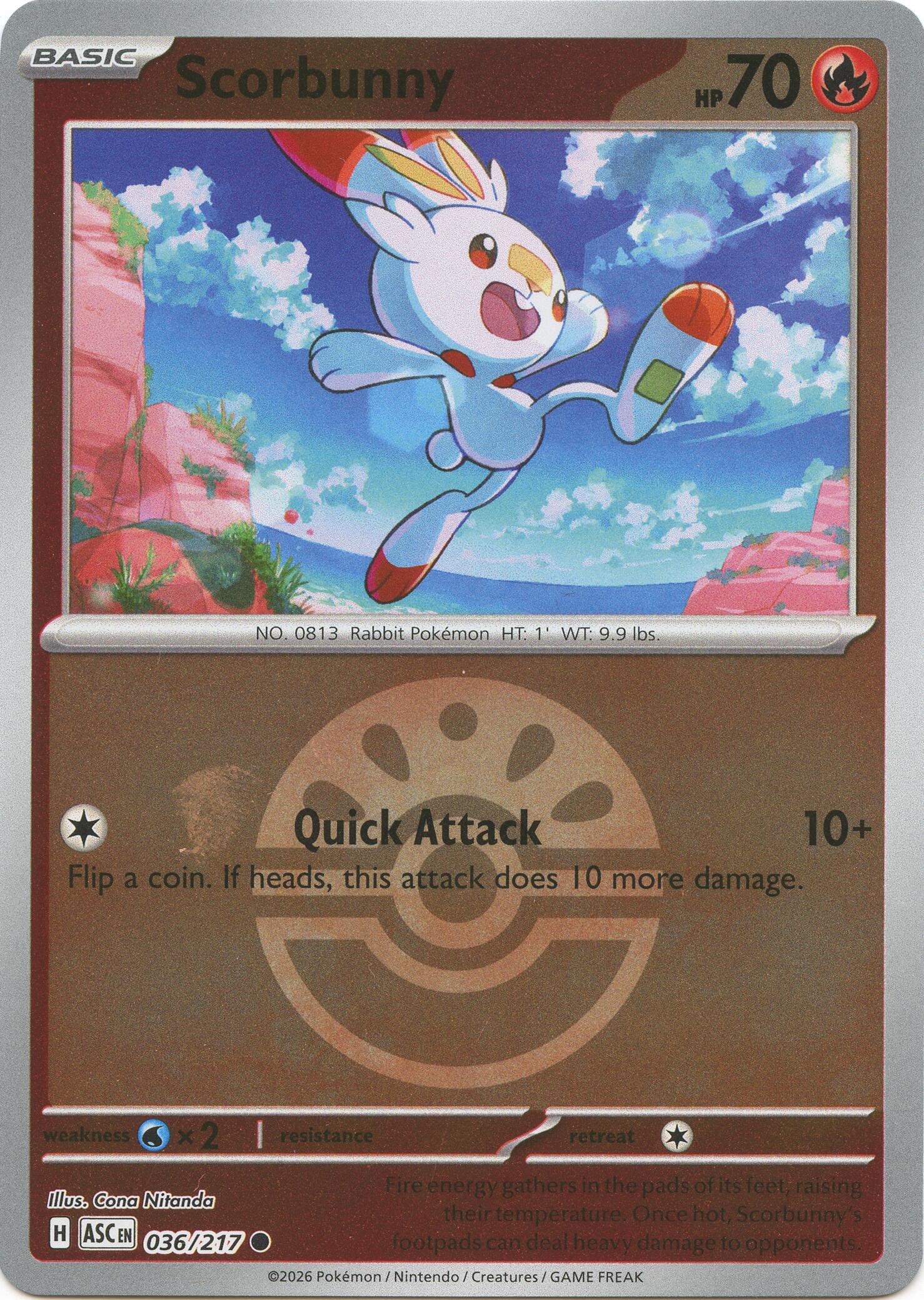 Scorbunny (036/217) (Friend Ball) [Mega Evolution: Ascended Heroes] | Black Swamp Games