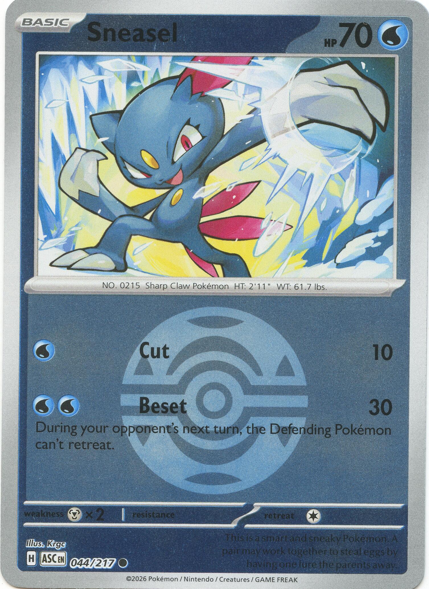 Sneasel (044/217) (Dusk Ball) [Mega Evolution: Ascended Heroes] | Black Swamp Games