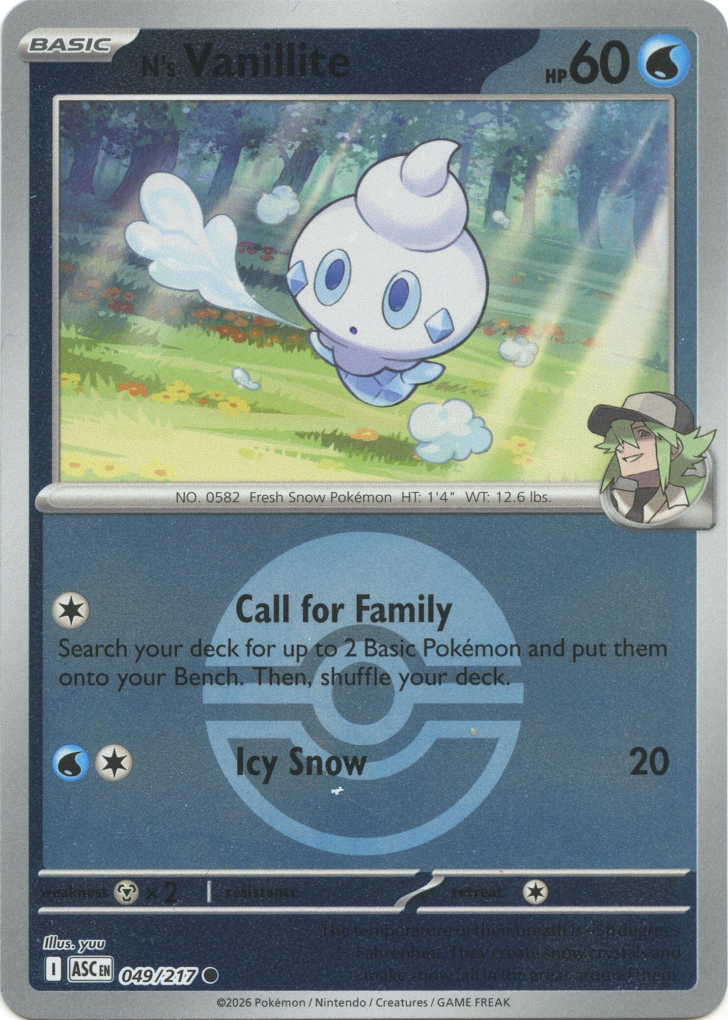 N's Vanillite (049/217) (Poke Ball) [Mega Evolution: Ascended Heroes] | Black Swamp Games