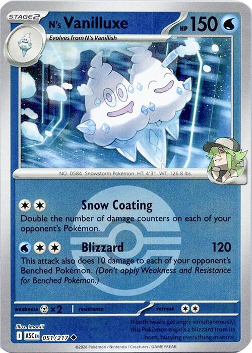 N's Vanilluxe (051/217) (Poke Ball) [Mega Evolution: Ascended Heroes] | Black Swamp Games
