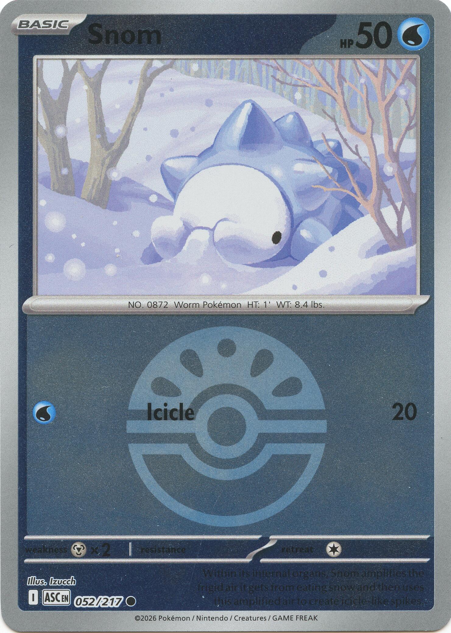 Snom (052/217) (Friend Ball) [Mega Evolution: Ascended Heroes] | Black Swamp Games
