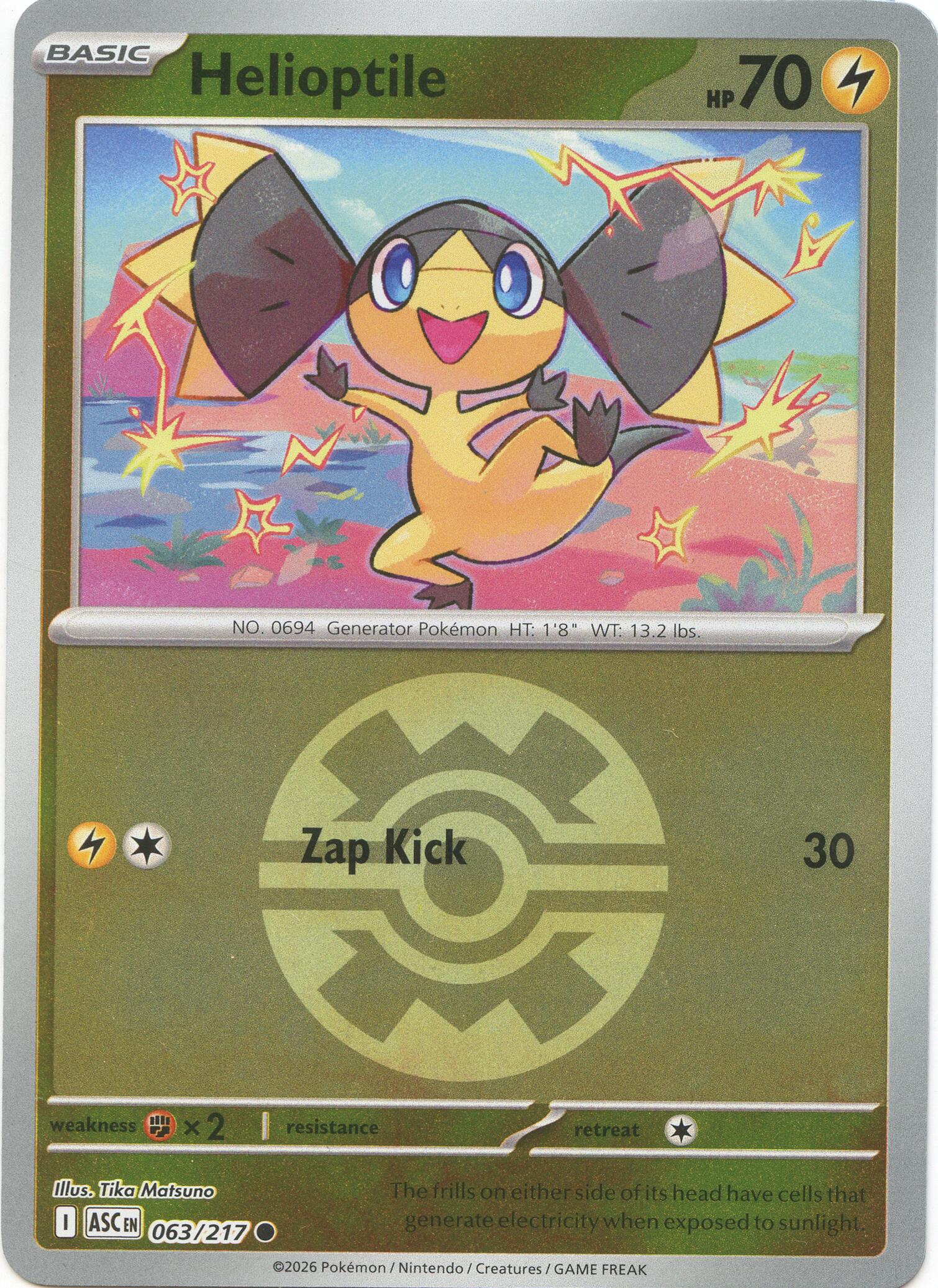 Helioptile (063/217) (Quick Ball) [Mega Evolution: Ascended Heroes] | Black Swamp Games