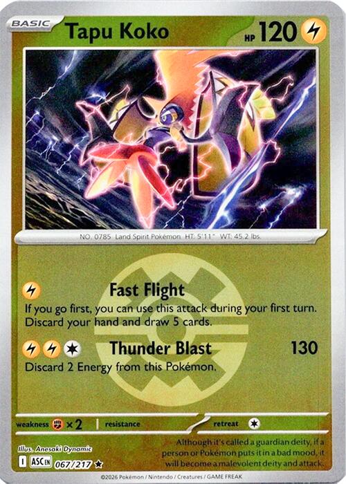 Tapu Koko (067/217) (Quick Ball) [Mega Evolution: Ascended Heroes] | Black Swamp Games