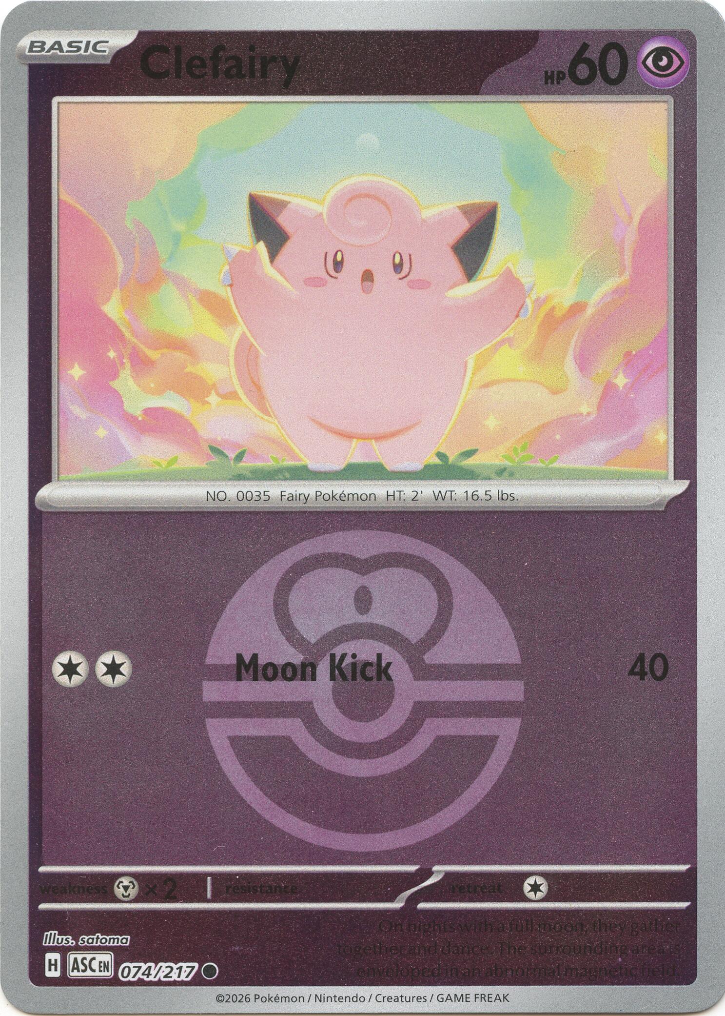 Clefairy (074/217) (Love Ball) [Mega Evolution: Ascended Heroes] | Black Swamp Games