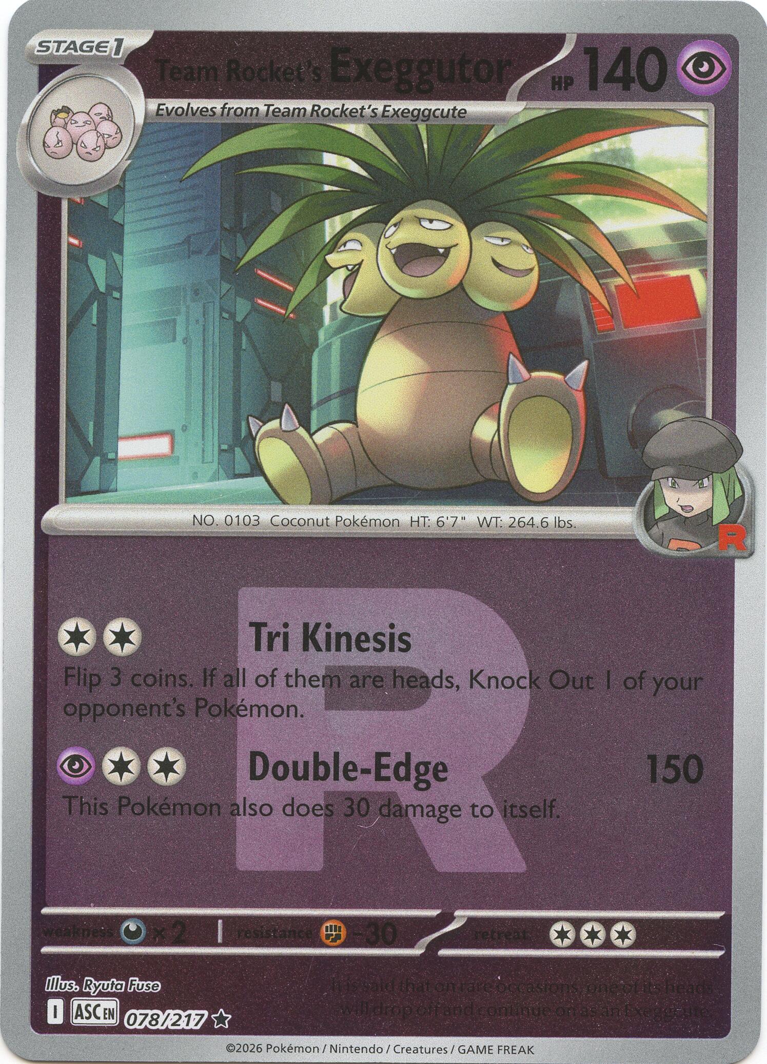 Team Rocket's Exeggutor (078/217) (Team Rocket) [Mega Evolution: Ascended Heroes] | Black Swamp Games