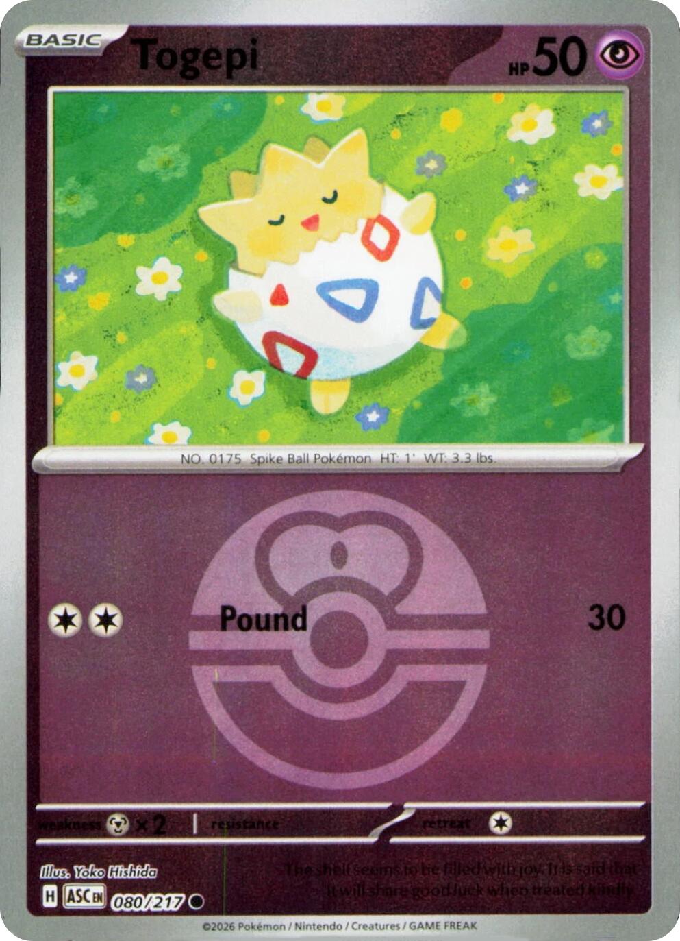 Togepi (080/217) (Love Ball) [Mega Evolution: Ascended Heroes] | Black Swamp Games