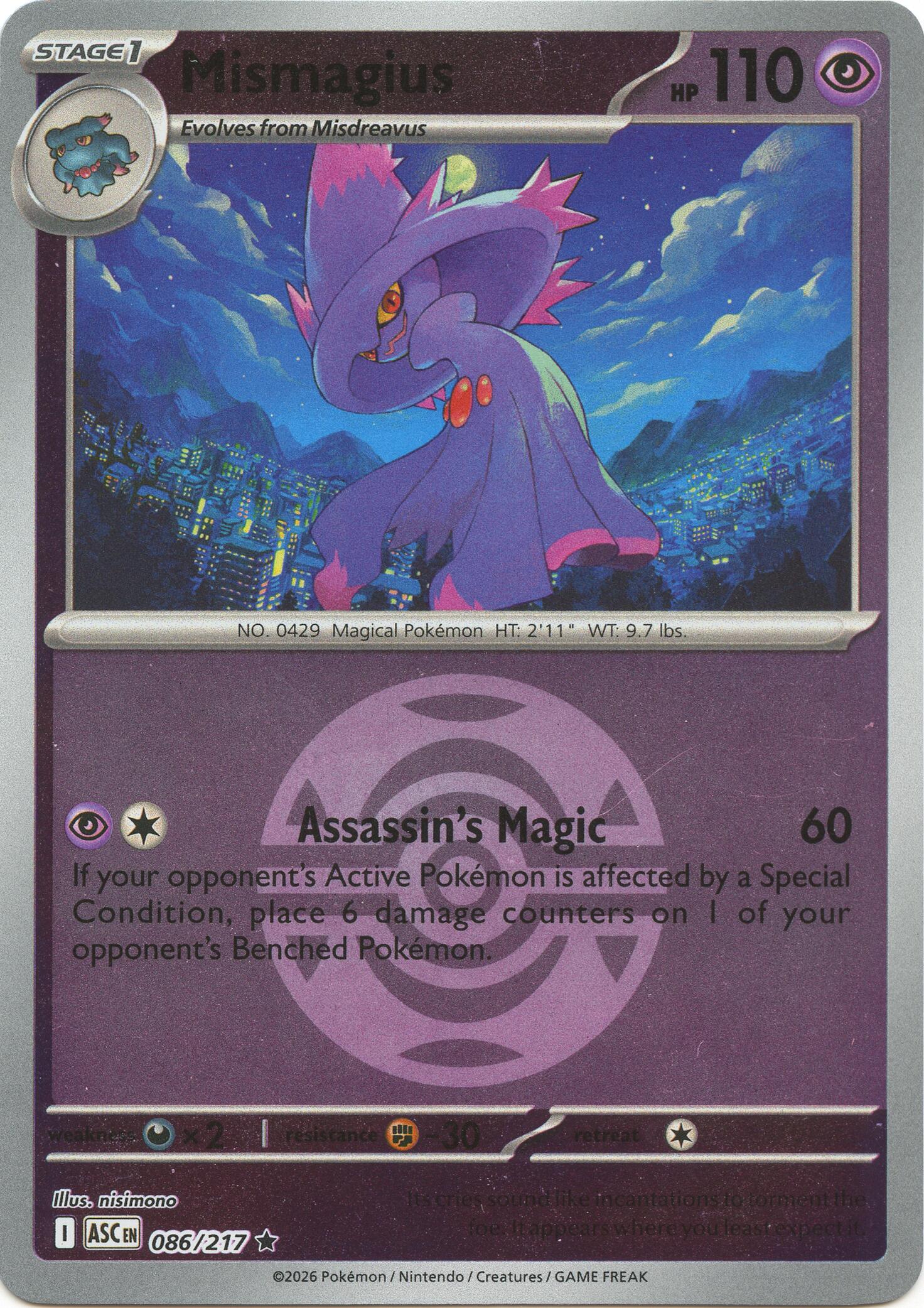 Mismagius (086/217) (Dusk Ball) [Mega Evolution: Ascended Heroes] | Black Swamp Games