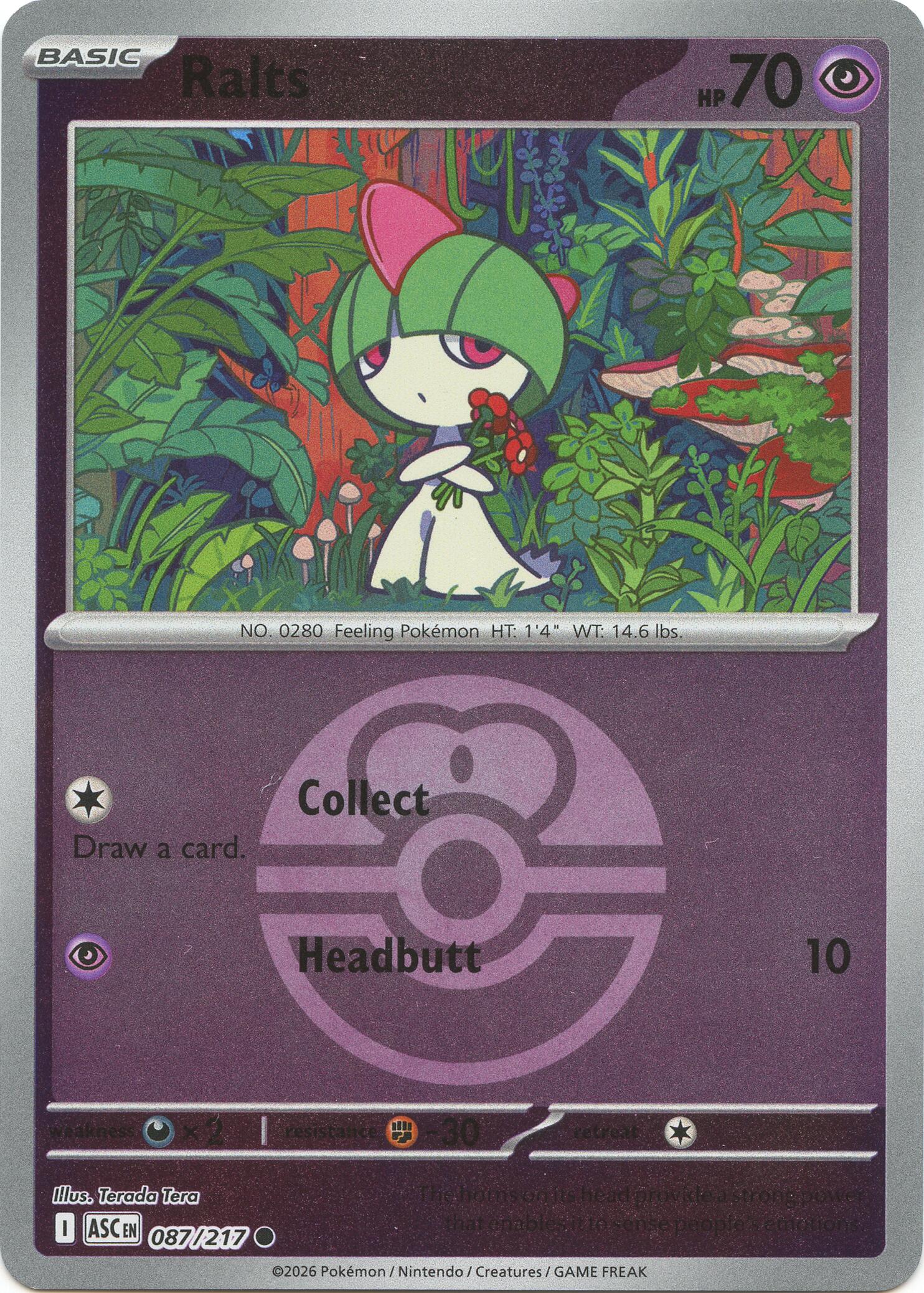 Ralts (087/217) (Love Ball) [Mega Evolution: Ascended Heroes] | Black Swamp Games