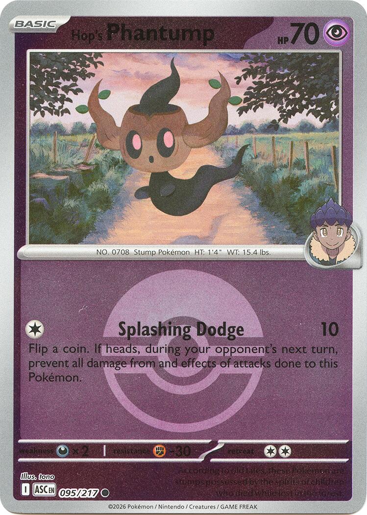 Hop's Phantump (095/217) (Poke Ball) [Mega Evolution: Ascended Heroes] | Black Swamp Games