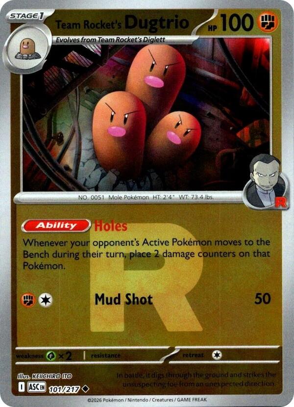 Team Rocket's Dugtrio (101/217) (Team Rocket) [Mega Evolution: Ascended Heroes] | Black Swamp Games