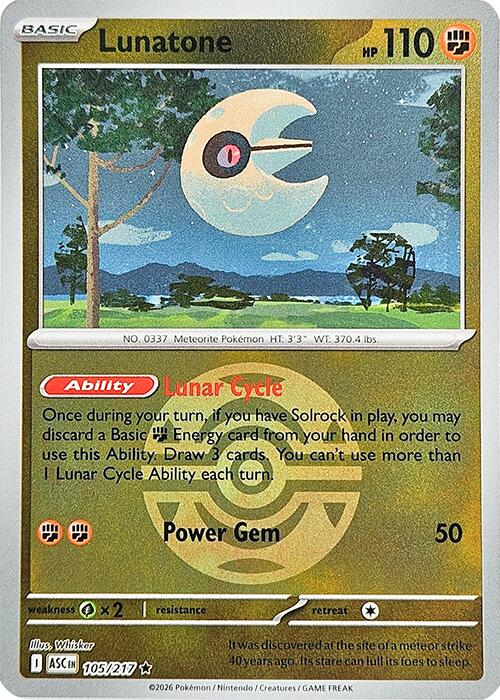 Lunatone (105/217) (Dusk Ball) [Mega Evolution: Ascended Heroes] | Black Swamp Games