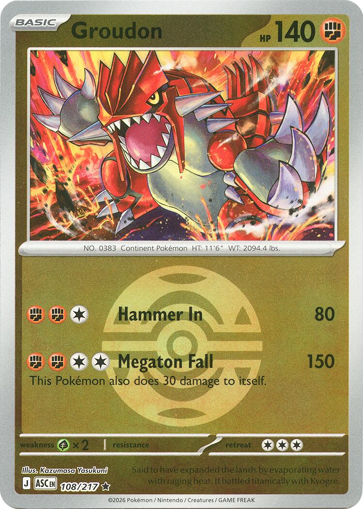 Groudon (108/217) (Dusk Ball) [Mega Evolution: Ascended Heroes] | Black Swamp Games