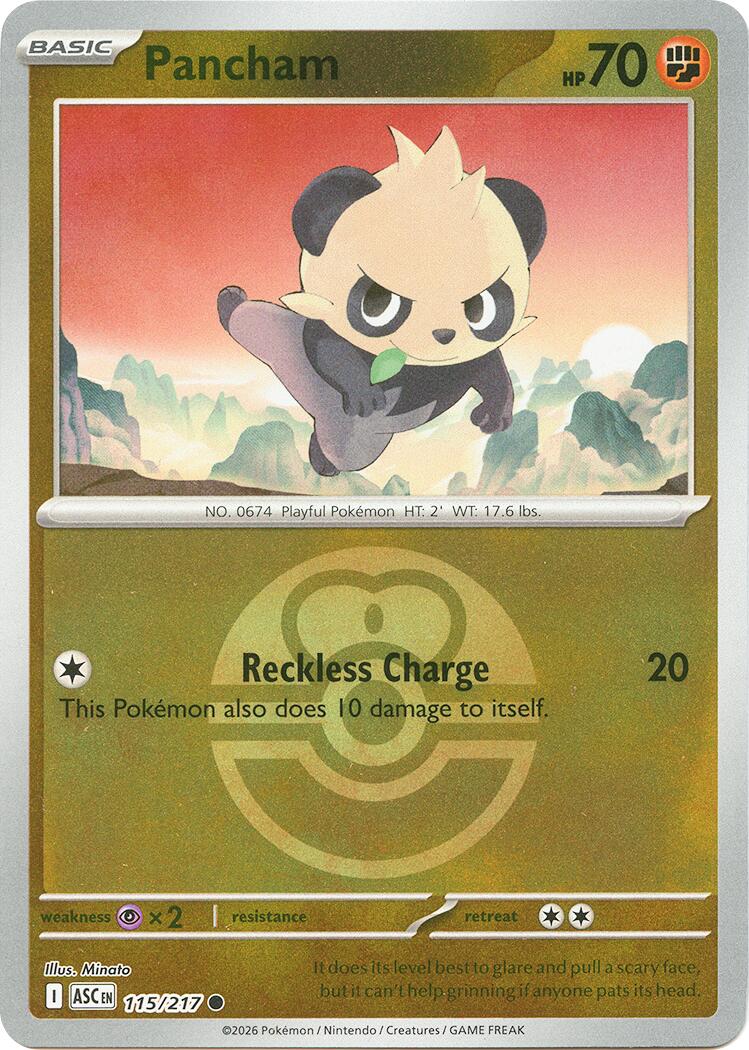 Pancham (115/217) (Love Ball) [Mega Evolution: Ascended Heroes] | Black Swamp Games