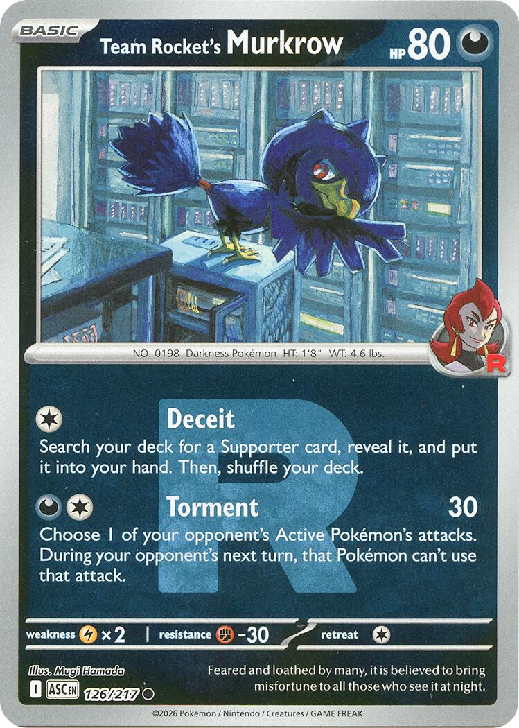 Team Rocket's Murkrow (126/217) (Team Rocket) [Mega Evolution: Ascended Heroes] | Black Swamp Games