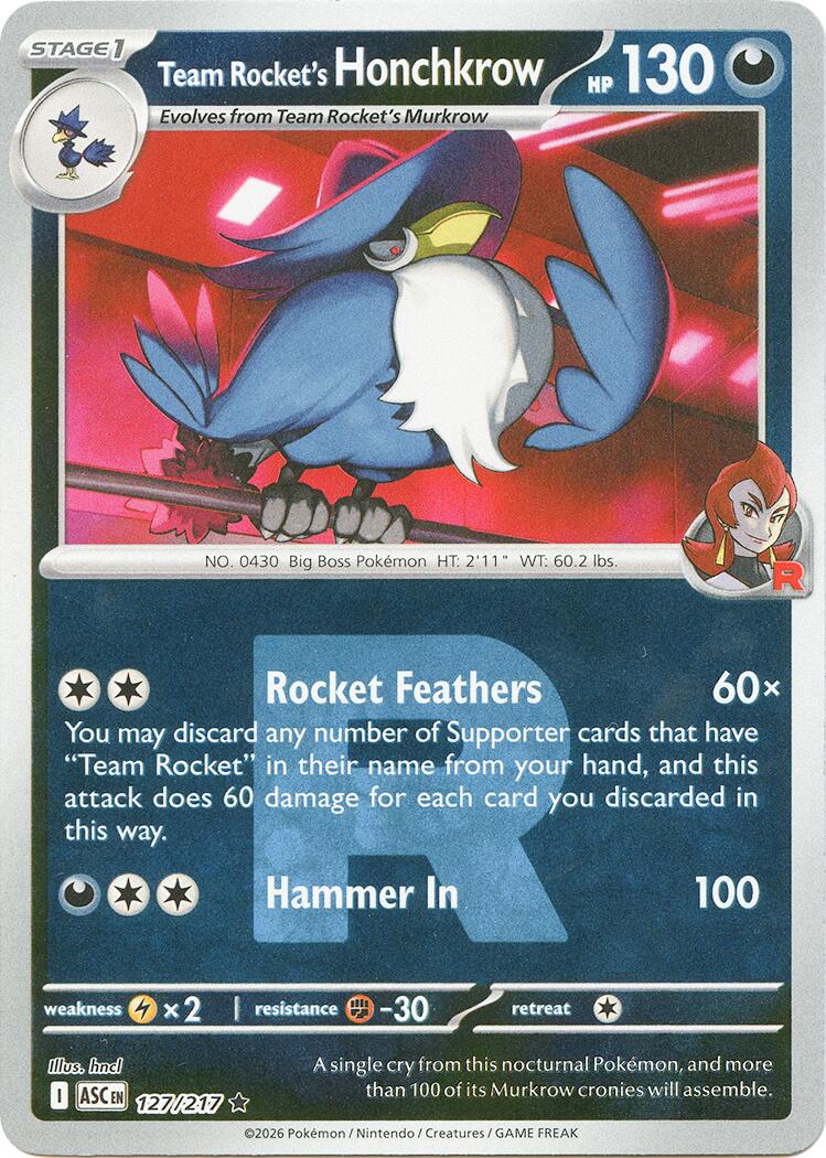 Team Rocket's Honchkrow (127/217) (Team Rocket) [Mega Evolution: Ascended Heroes] | Black Swamp Games