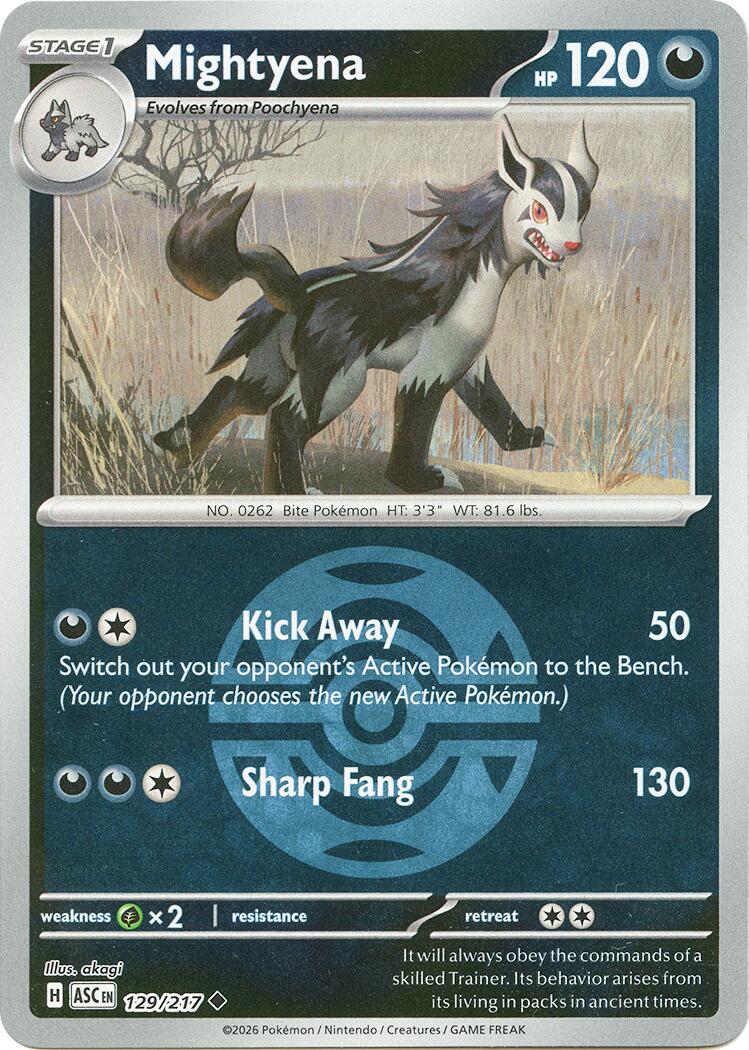 Mightyena (129/217) (Dusk Ball) [Mega Evolution: Ascended Heroes] | Black Swamp Games
