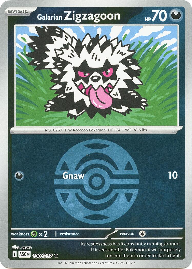 Galarian Zigzagoon (130/217) (Dusk Ball) [Mega Evolution: Ascended Heroes] | Black Swamp Games