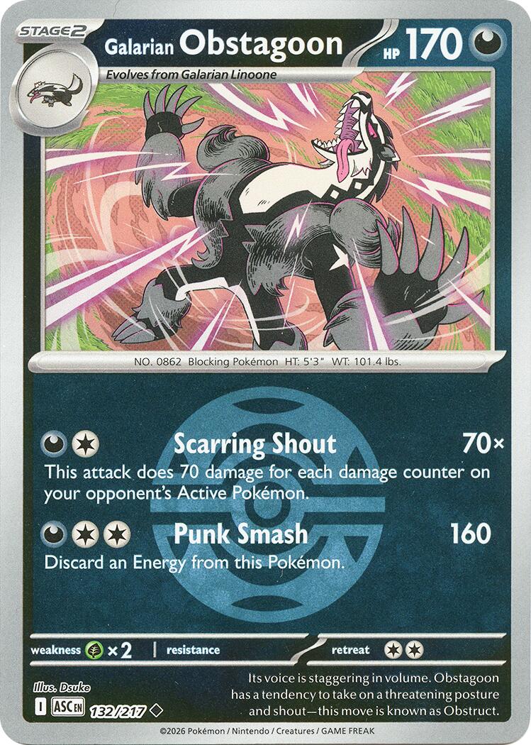 Galarian Obstagoon (132/217) (Dusk Ball) [Mega Evolution: Ascended Heroes] | Black Swamp Games