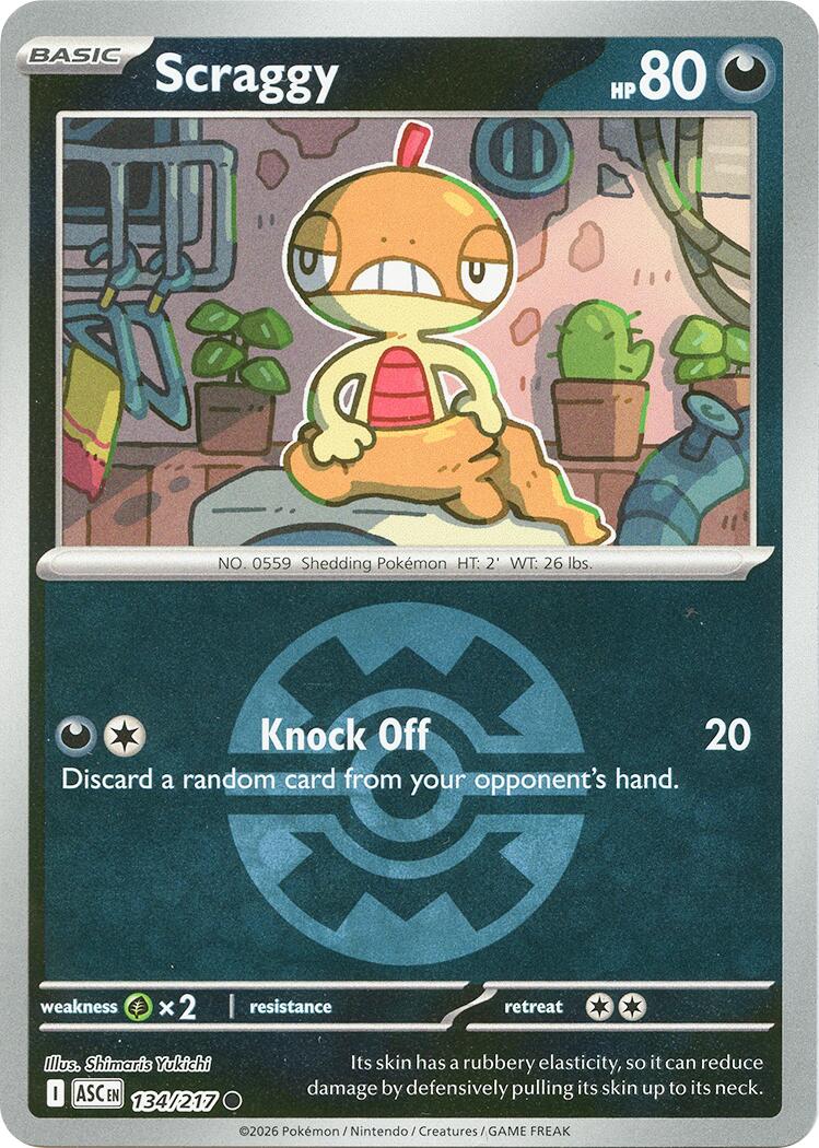 Scraggy (134/217) (Quick Ball) [Mega Evolution: Ascended Heroes] | Black Swamp Games