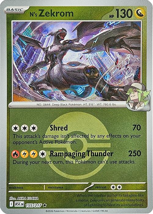N's Zekrom (155/217) (Poke Ball) [Mega Evolution: Ascended Heroes] | Black Swamp Games