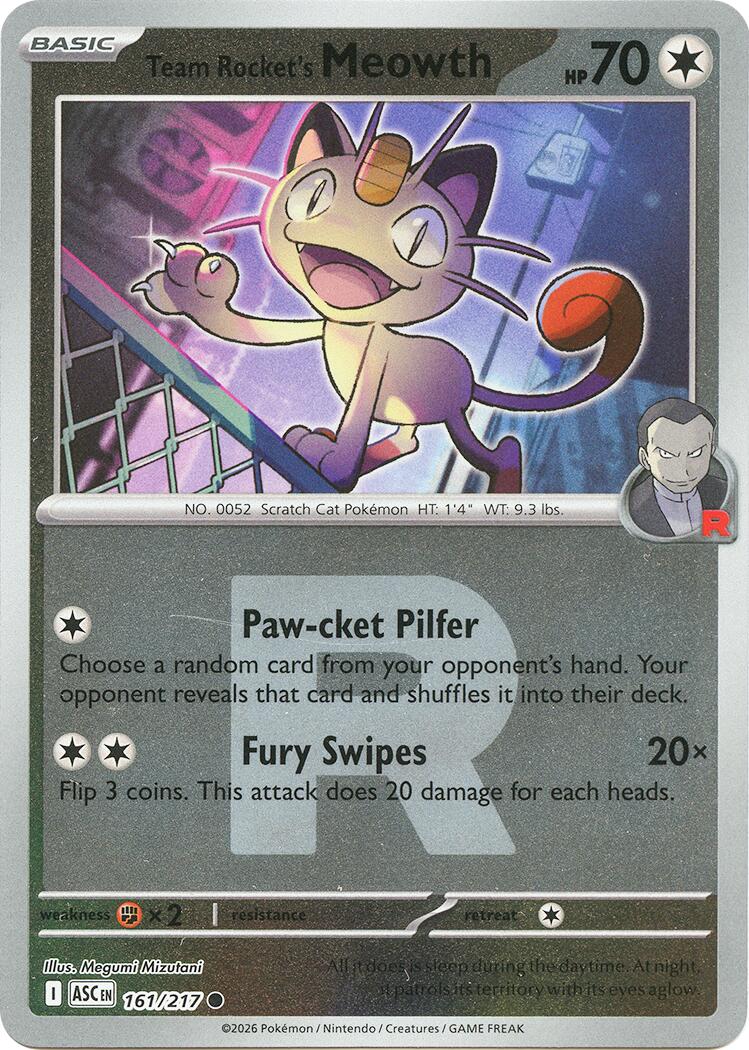 Team Rocket's Meowth (161/217) (Team Rocket) [Mega Evolution: Ascended Heroes] | Black Swamp Games