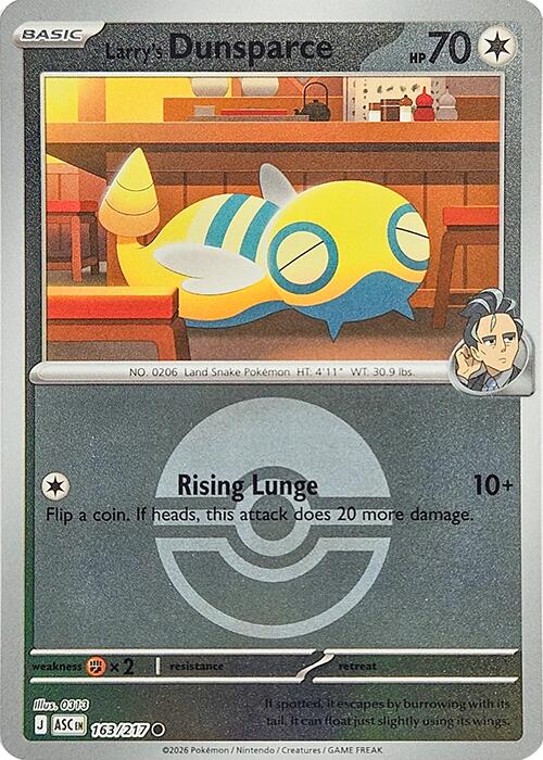 Larry's Dunsparce (163/217) (Poke Ball) [Mega Evolution: Ascended Heroes] | Black Swamp Games