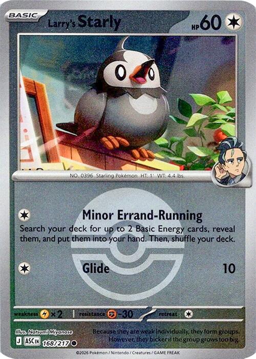 Larry's Starly (168/217) (Poke Ball) [Mega Evolution: Ascended Heroes] | Black Swamp Games