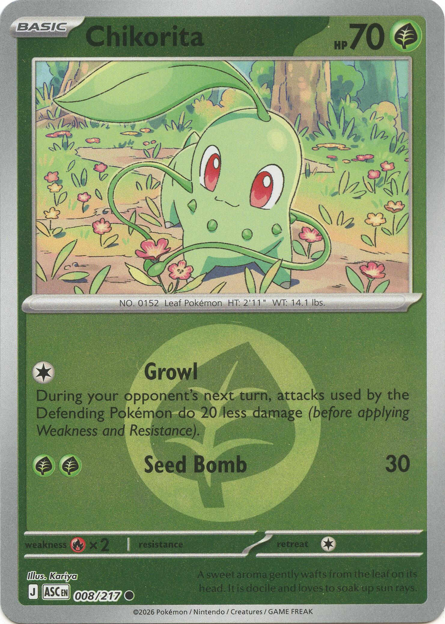 Chikorita (008/217) (Energy Symbol Pattern) [Mega Evolution: Ascended Heroes] | Black Swamp Games