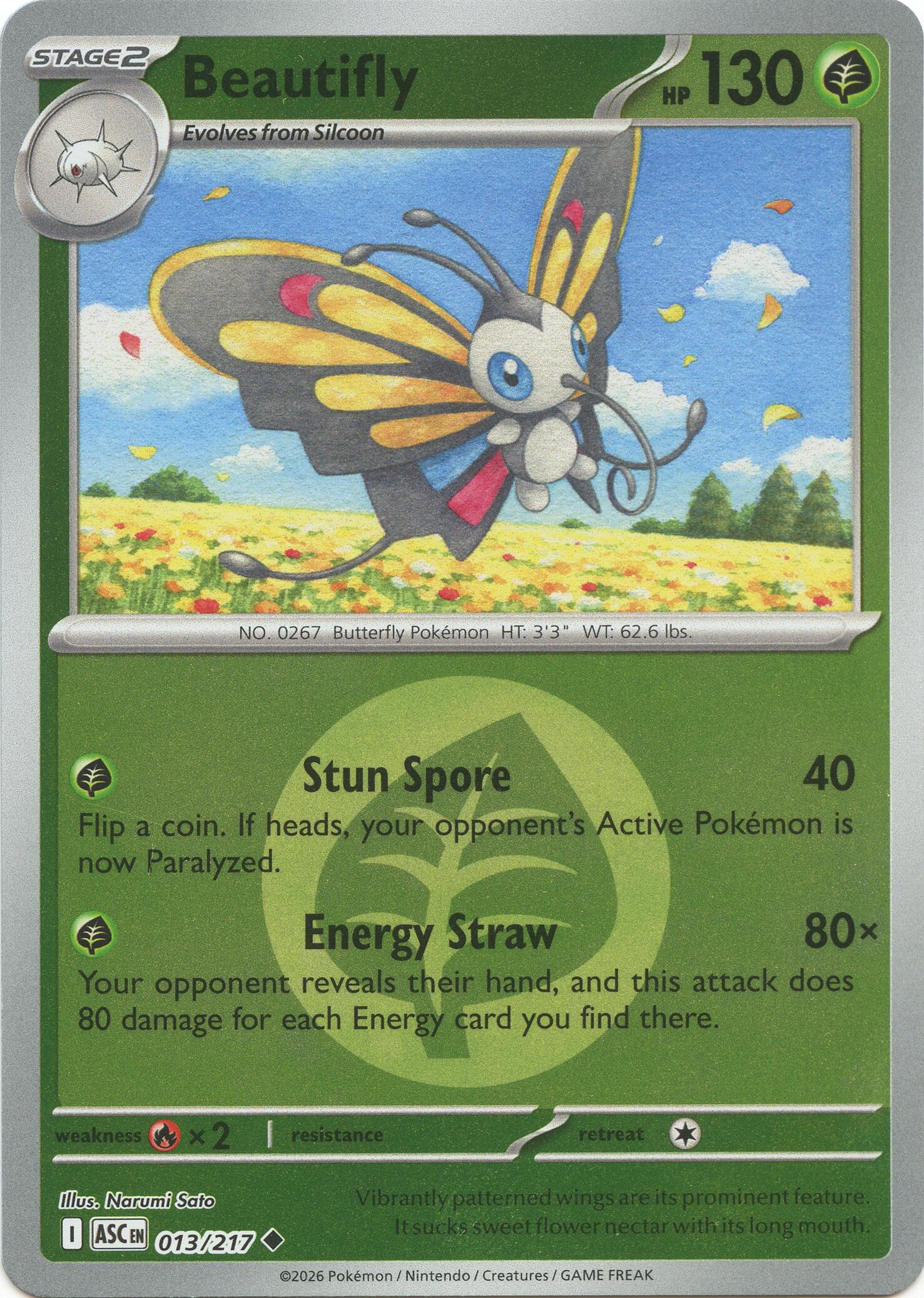 Beautifly (013/217) (Energy Symbol Pattern) [Mega Evolution: Ascended Heroes] | Black Swamp Games
