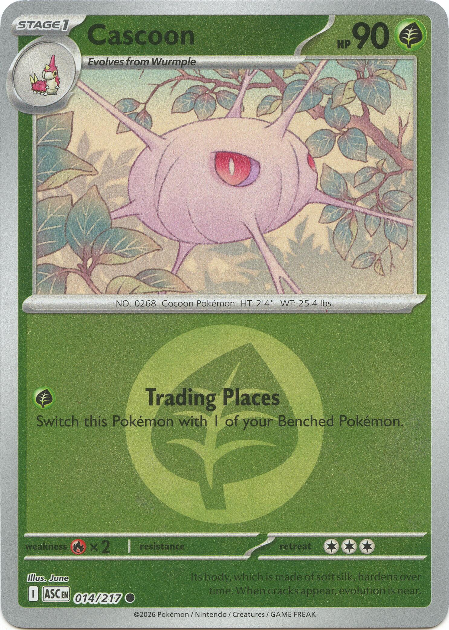 Cascoon (014/217) (Energy Symbol Pattern) [Mega Evolution: Ascended Heroes] | Black Swamp Games