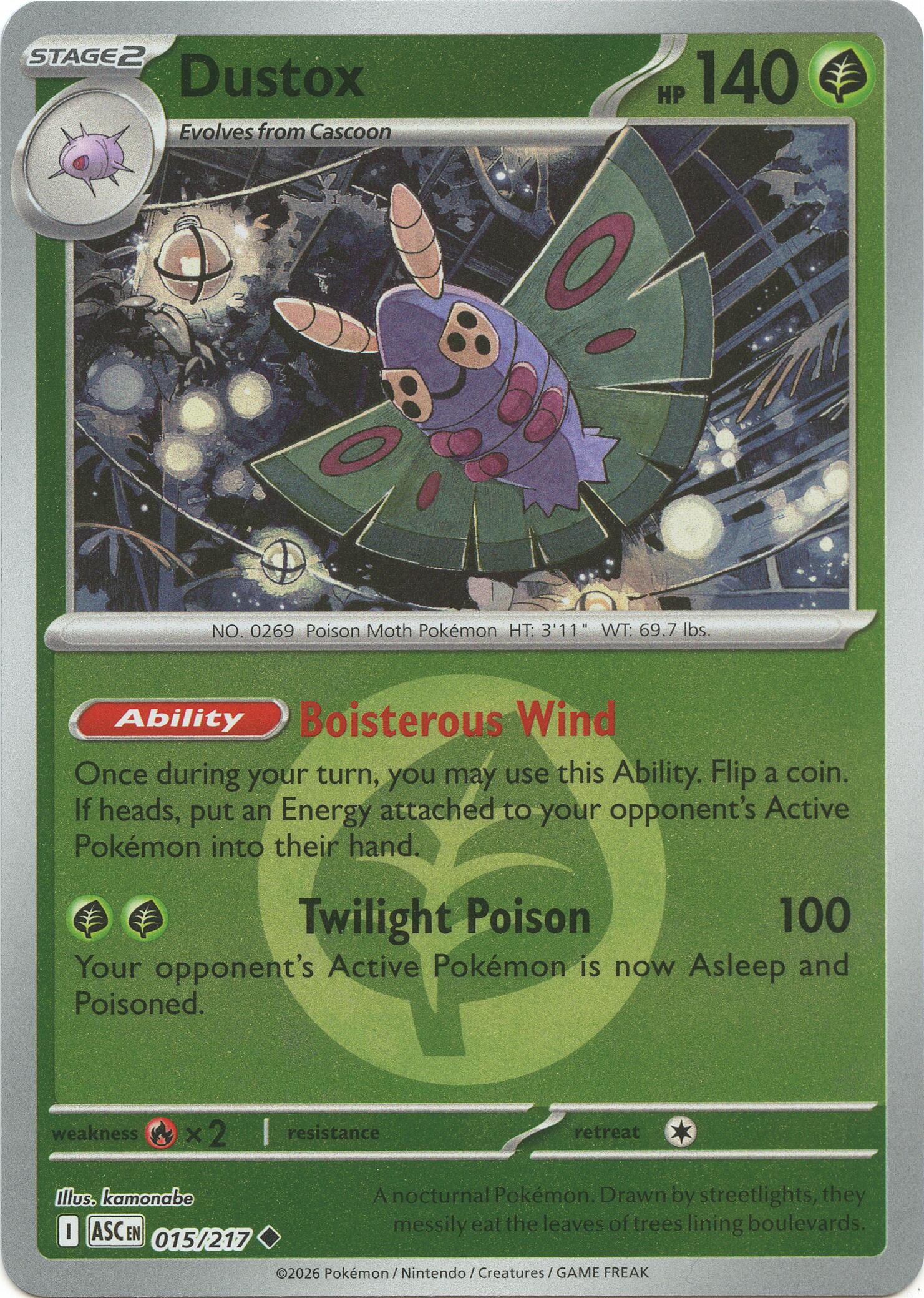 Dustox (015/217) (Energy Symbol Pattern) [Mega Evolution: Ascended Heroes] | Black Swamp Games