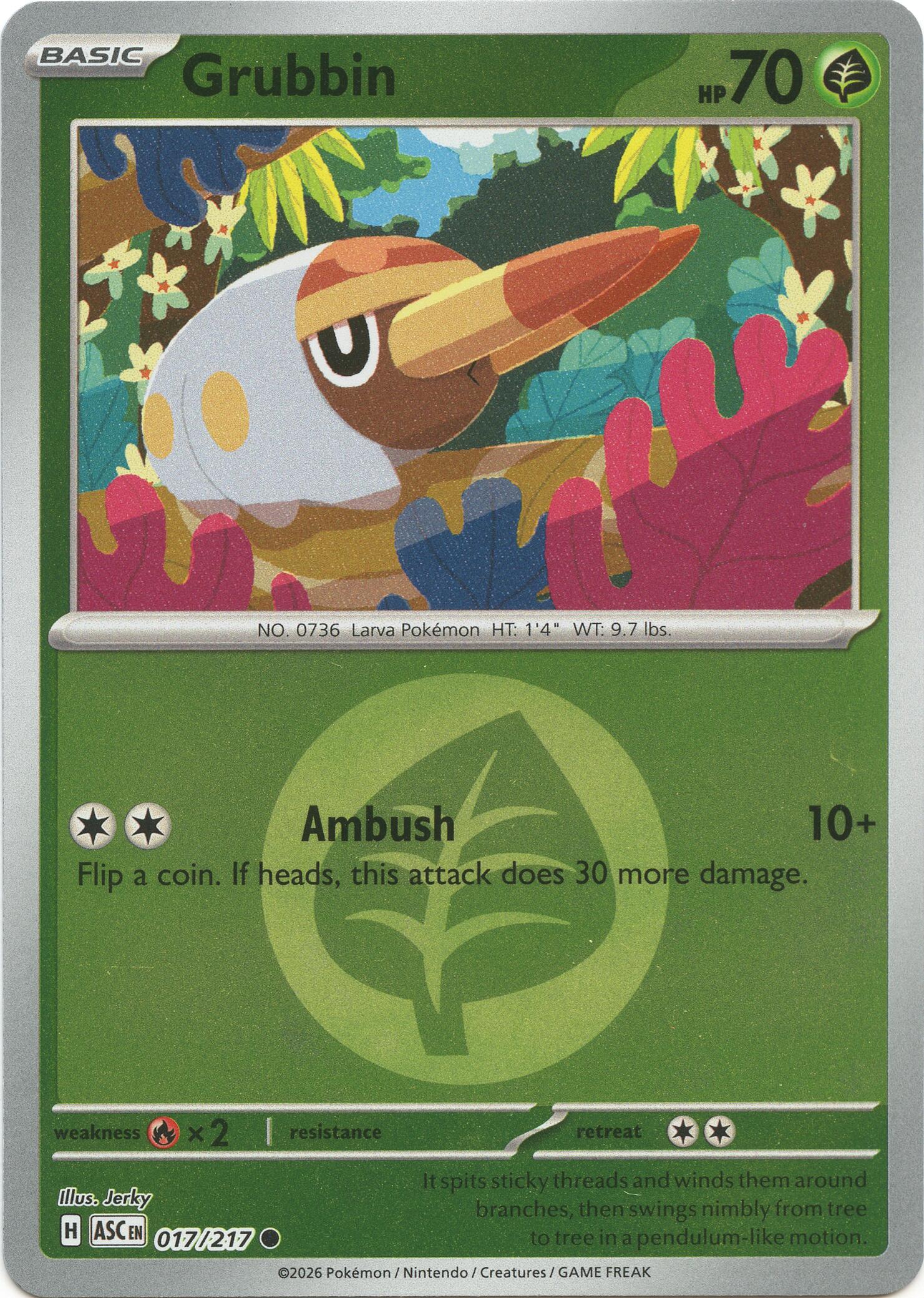 Grubbin (017/217) (Energy Symbol Pattern) [Mega Evolution: Ascended Heroes] | Black Swamp Games