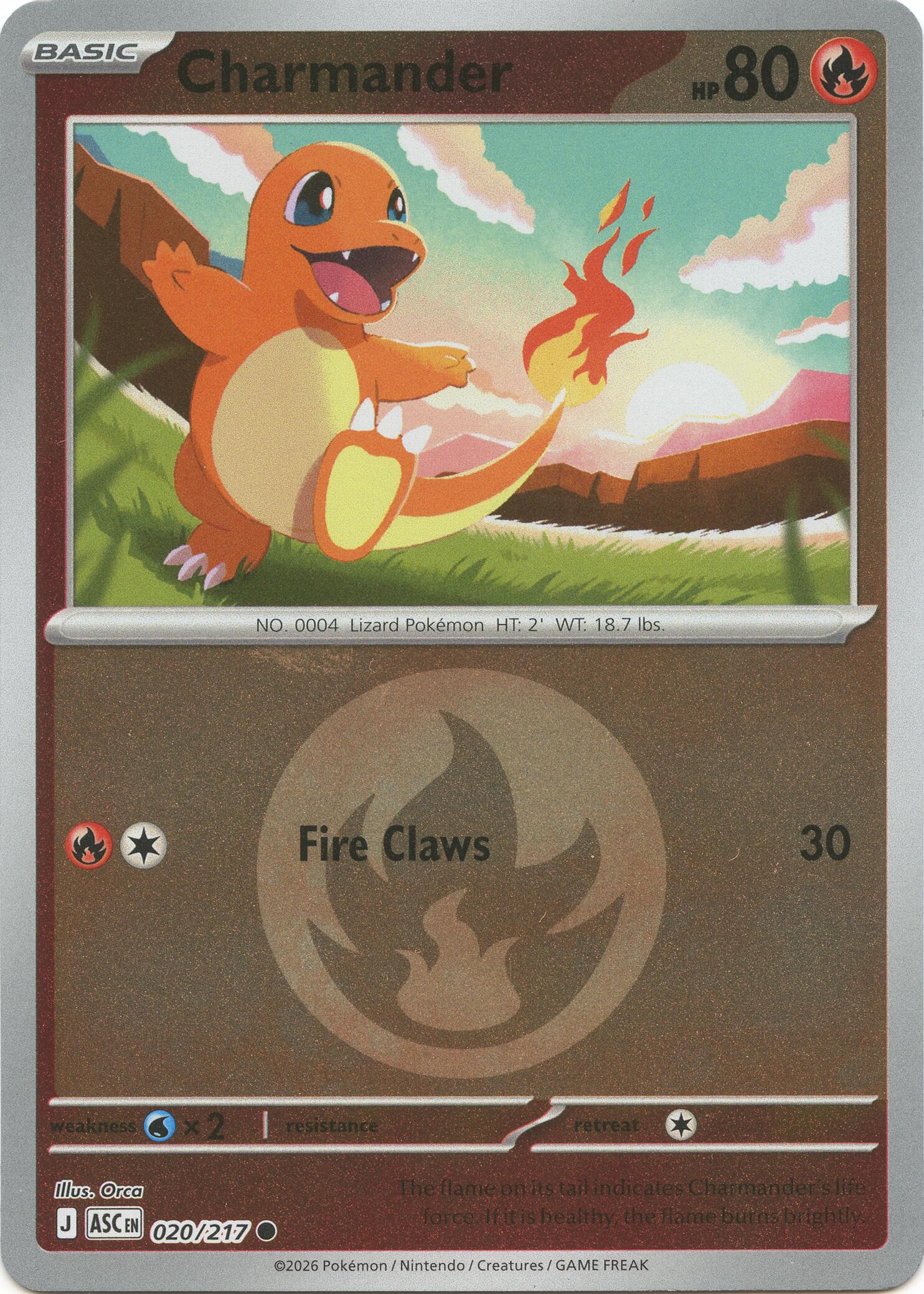 Charmander (020/217) (Energy Symbol Pattern) [Mega Evolution: Ascended Heroes] | Black Swamp Games