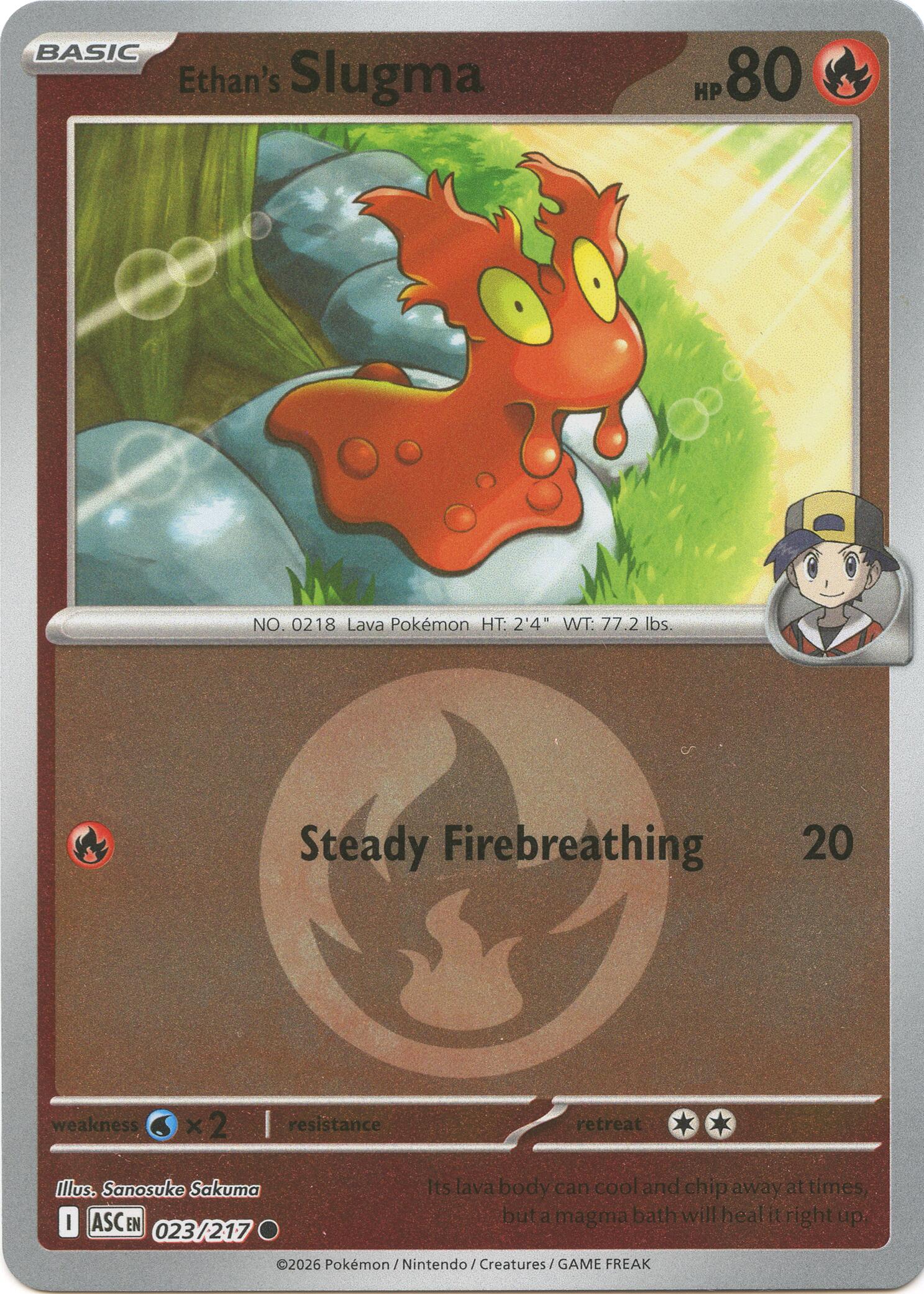 Ethan's Slugma (023/217) (Energy Symbol Pattern) [Mega Evolution: Ascended Heroes] | Black Swamp Games