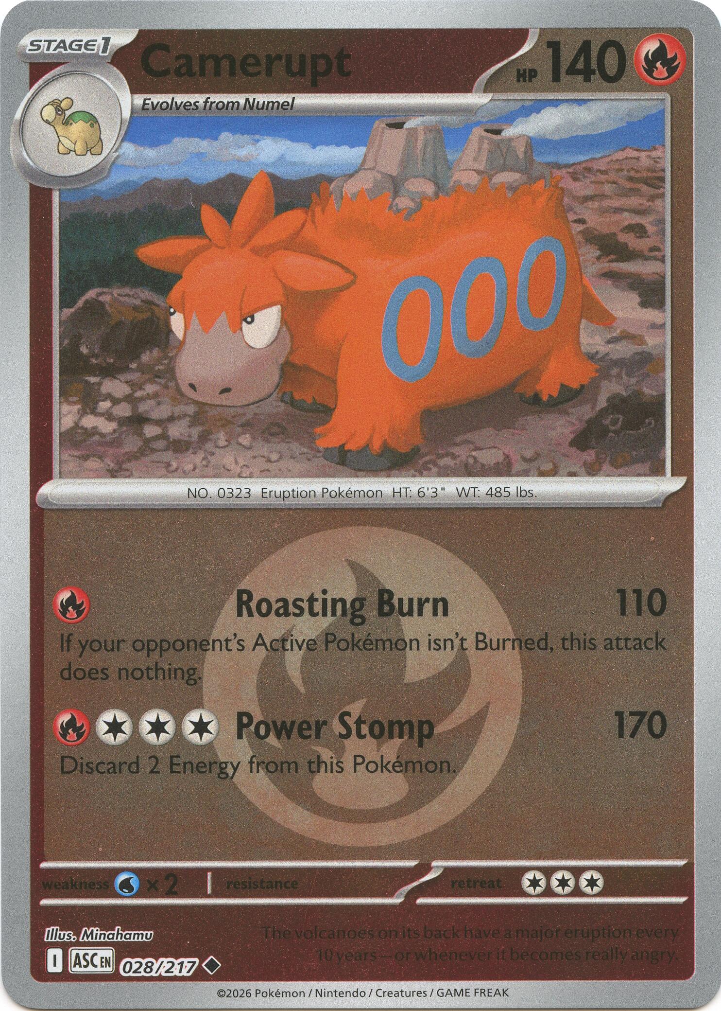 Camerupt (028/217) (Energy Symbol Pattern) [Mega Evolution: Ascended Heroes] | Black Swamp Games