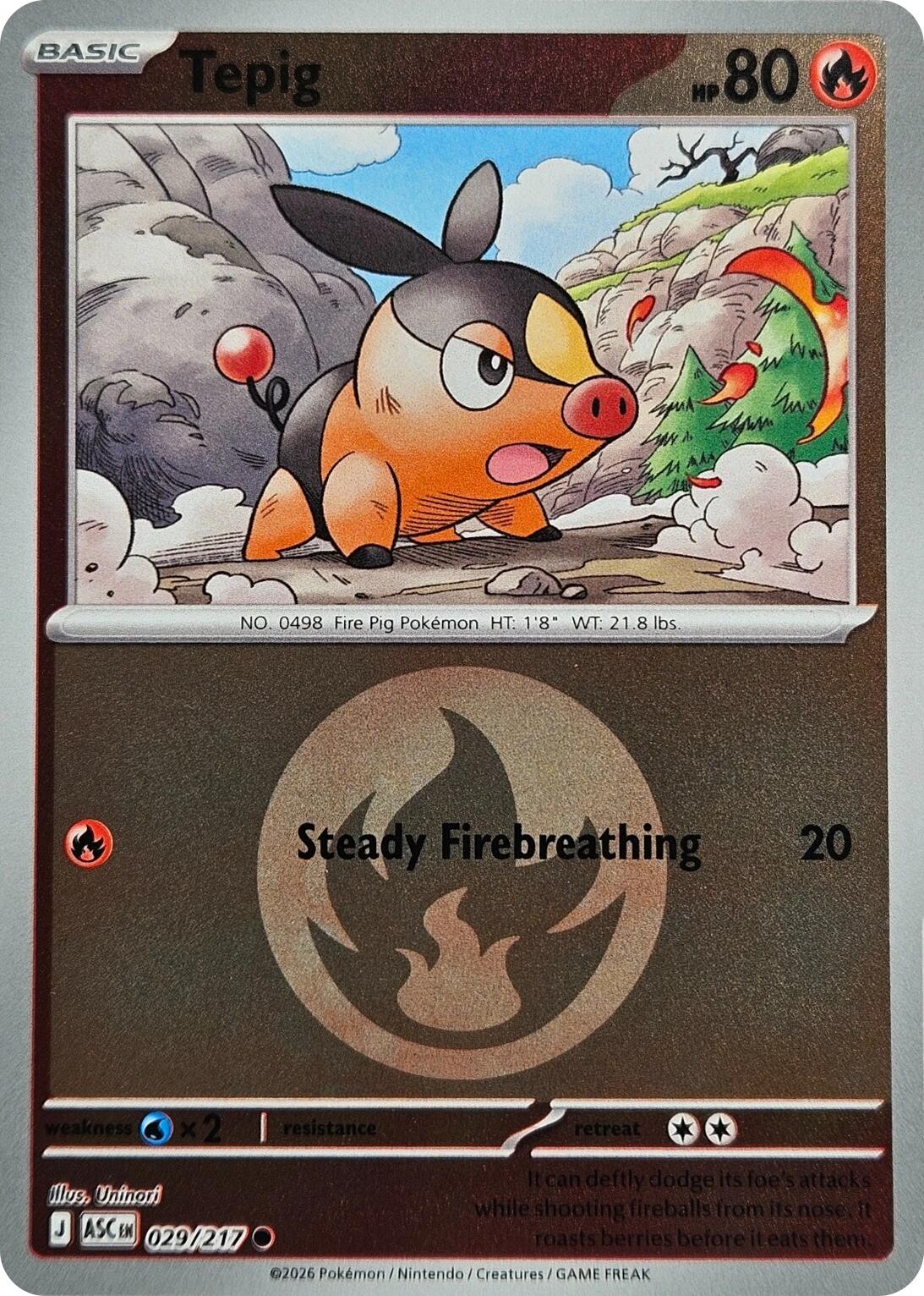Tepig (029/217) (Energy Symbol Pattern) [Mega Evolution: Ascended Heroes] | Black Swamp Games