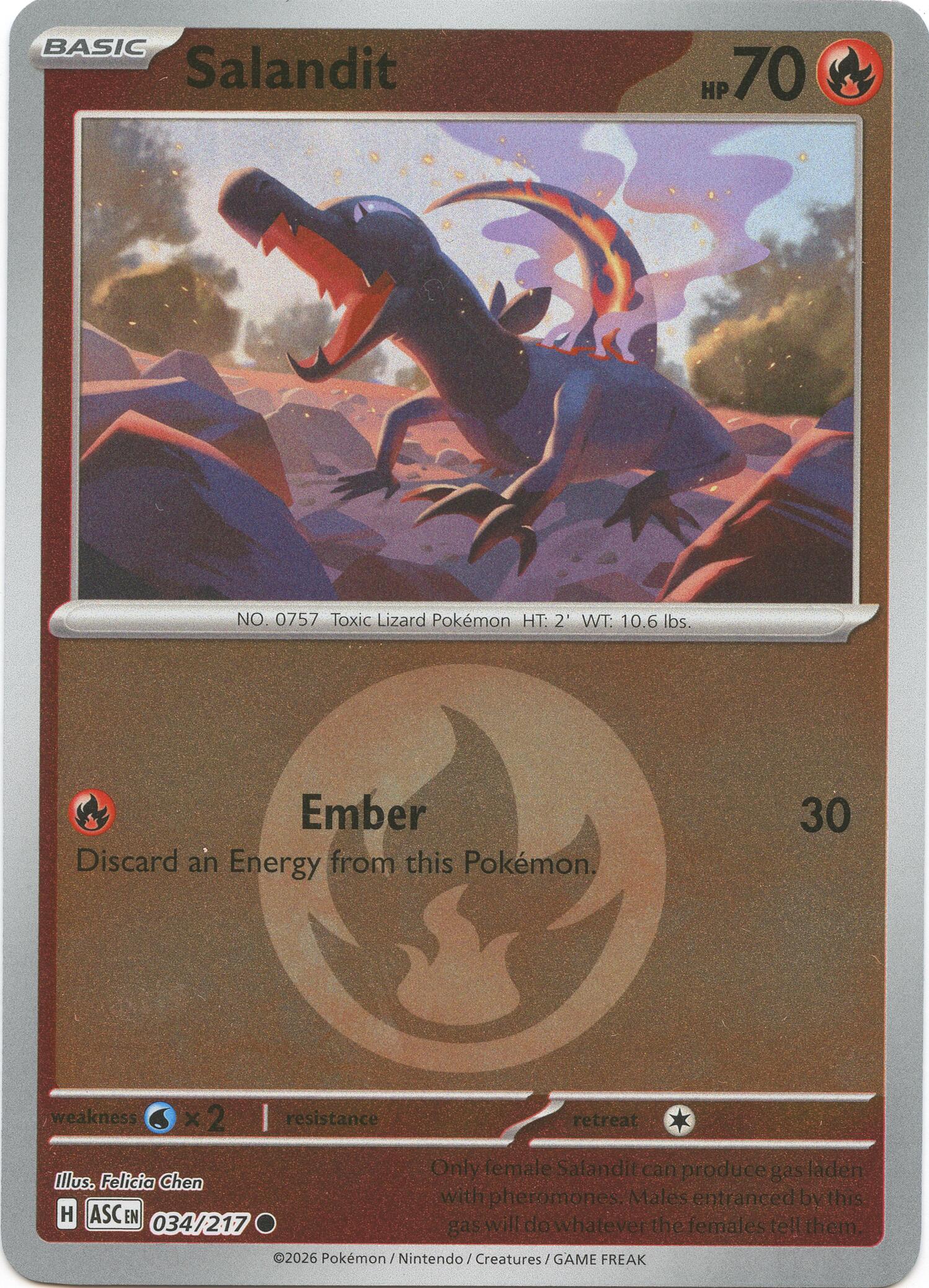 Salandit (034/217) (Energy Symbol Pattern) [Mega Evolution: Ascended Heroes] | Black Swamp Games