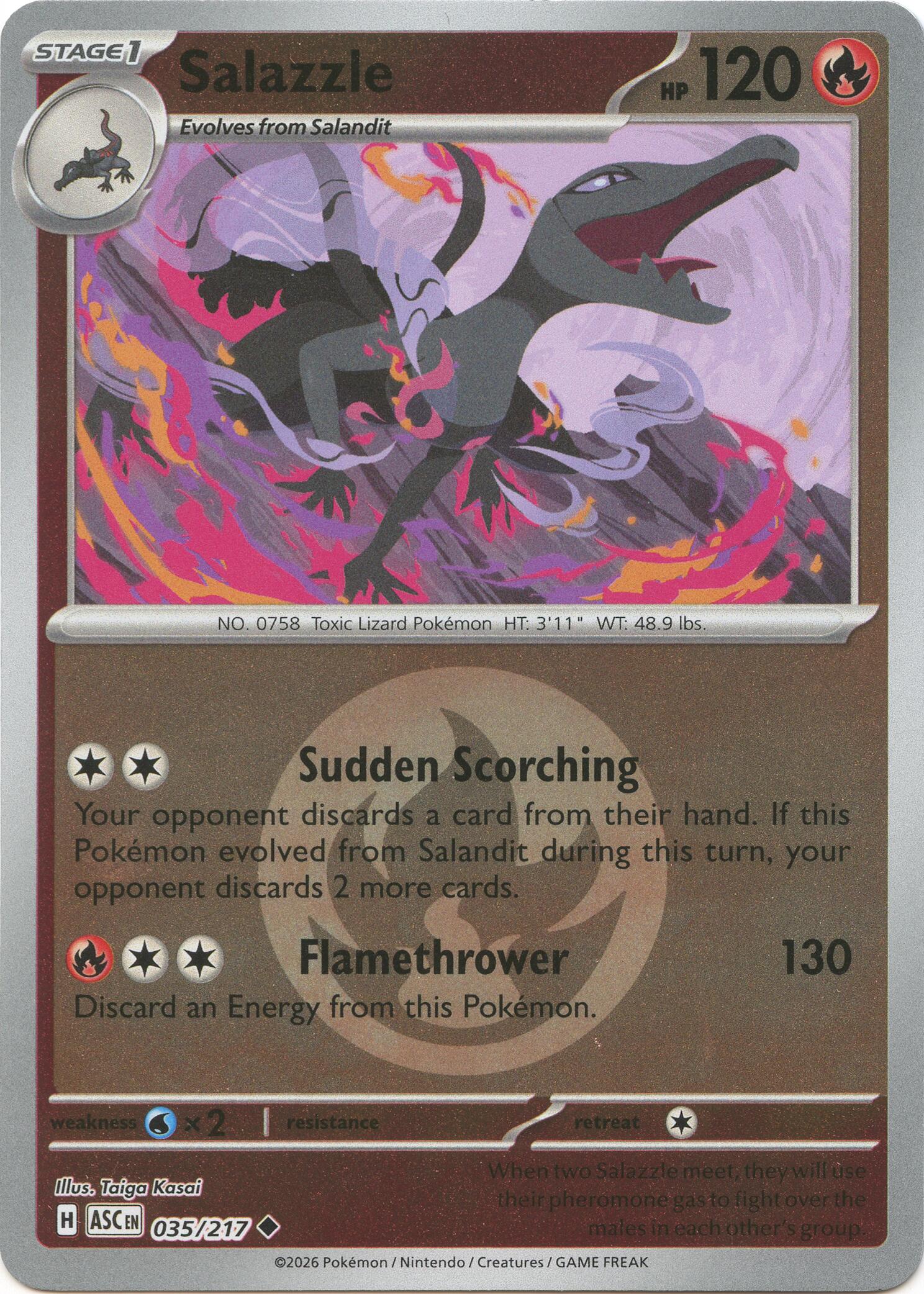 Salazzle (035/217) (Energy Symbol Pattern) [Mega Evolution: Ascended Heroes] | Black Swamp Games