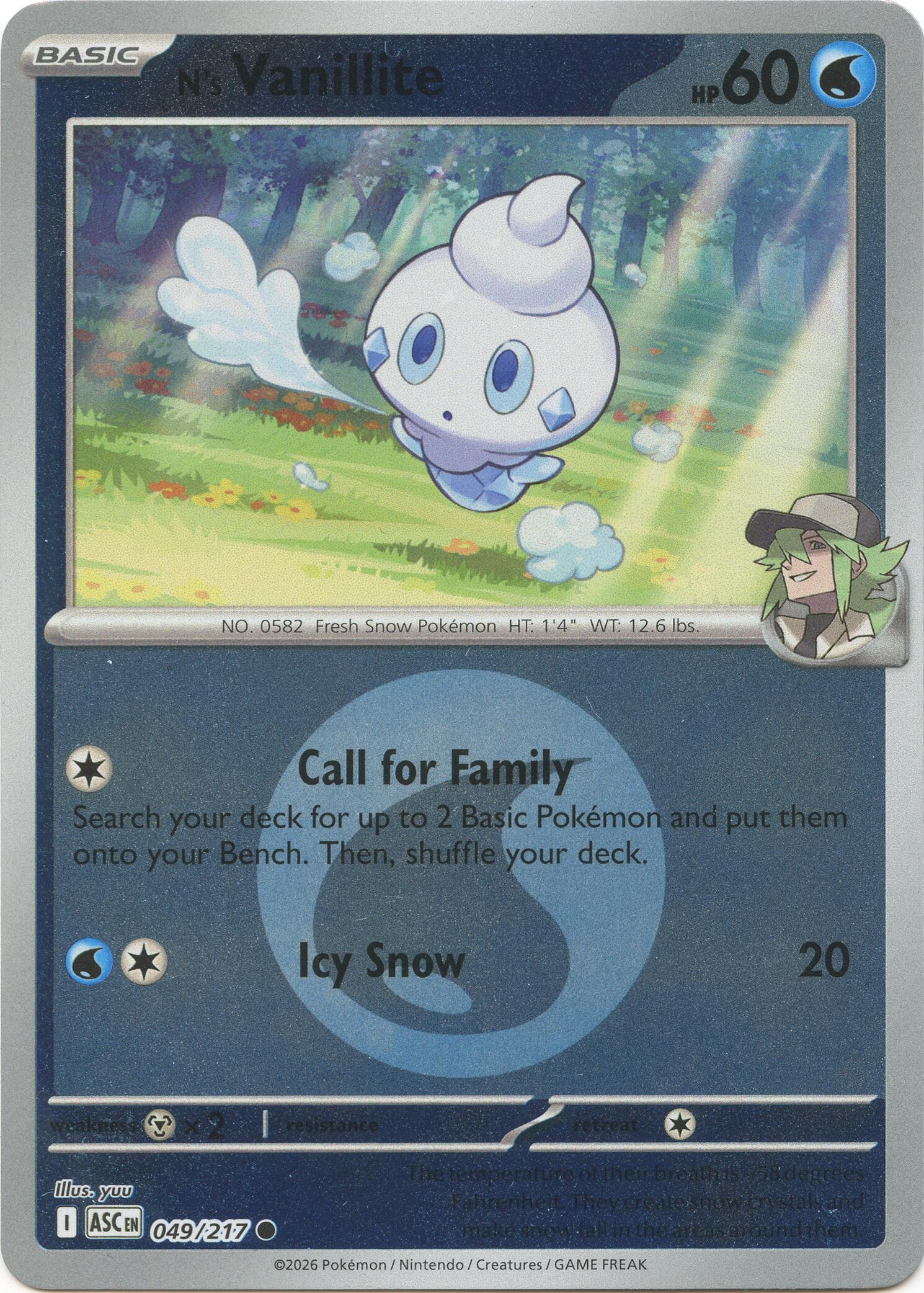 N's Vanillite (049/217) (Energy Symbol Pattern) [Mega Evolution: Ascended Heroes] | Black Swamp Games
