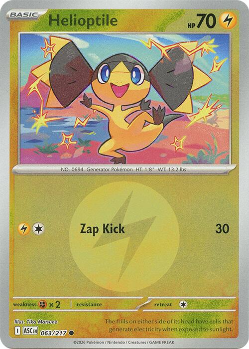 Helioptile (063/217) (Energy Symbol Pattern) [Mega Evolution: Ascended Heroes] | Black Swamp Games