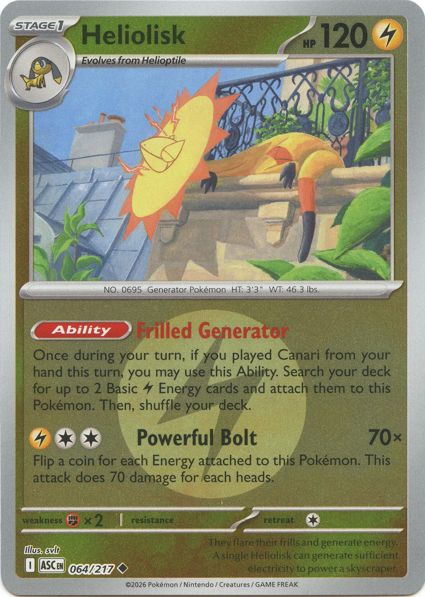 Heliolisk (064/217) (Energy Symbol Pattern) [Mega Evolution: Ascended Heroes] | Black Swamp Games
