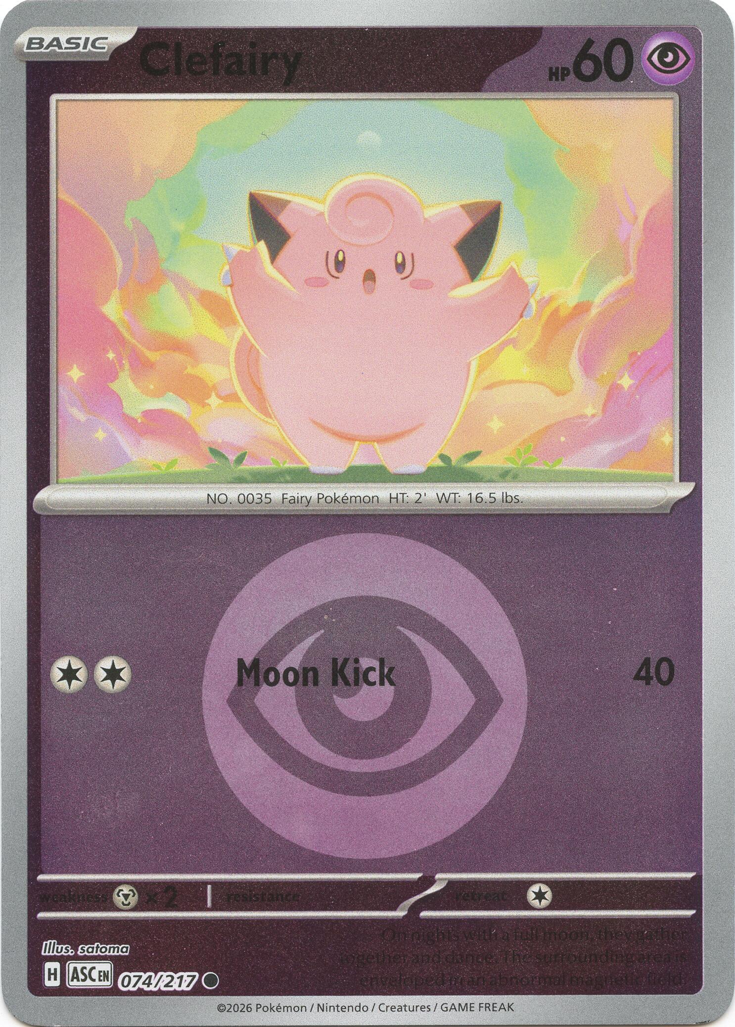 Clefairy (074/217) (Energy Symbol Pattern) [Mega Evolution: Ascended Heroes] | Black Swamp Games