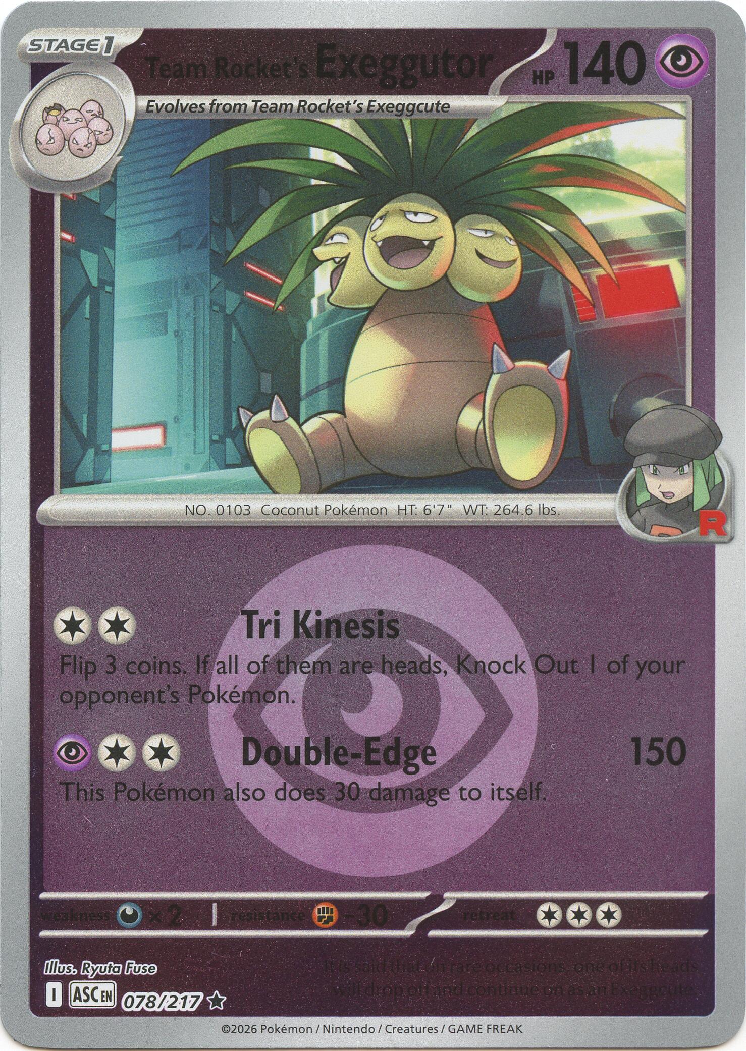 Team Rocket's Exeggutor (078/217) (Energy Symbol Pattern) [Mega Evolution: Ascended Heroes] | Black Swamp Games