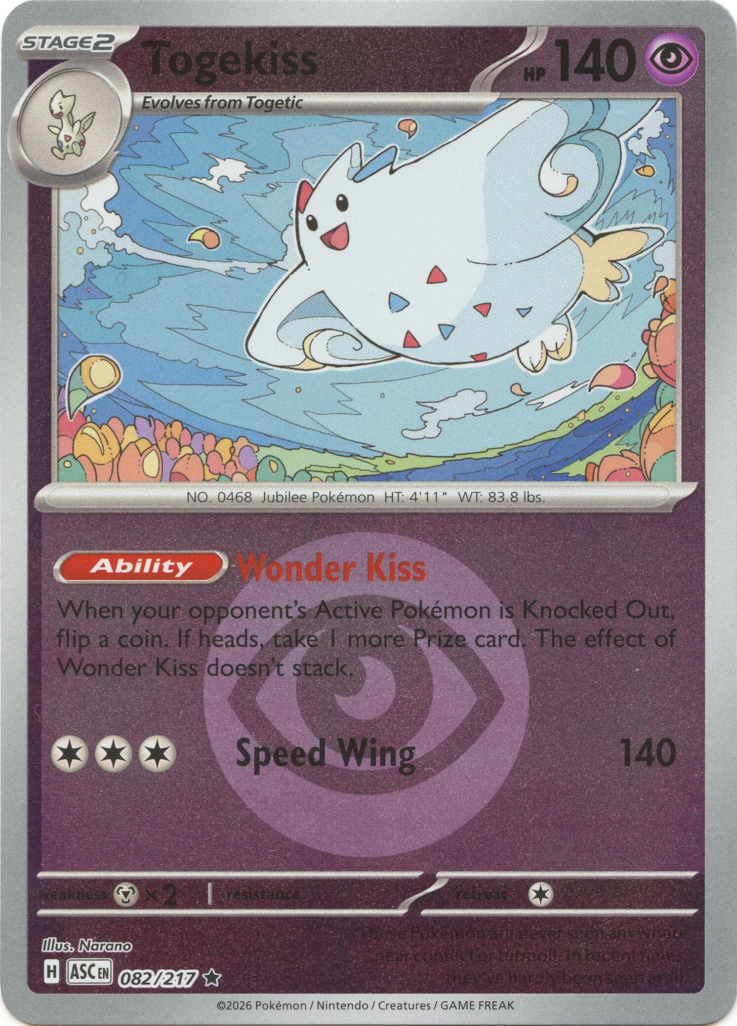 Togekiss (082/217) (Energy Symbol Pattern) [Mega Evolution: Ascended Heroes] | Black Swamp Games