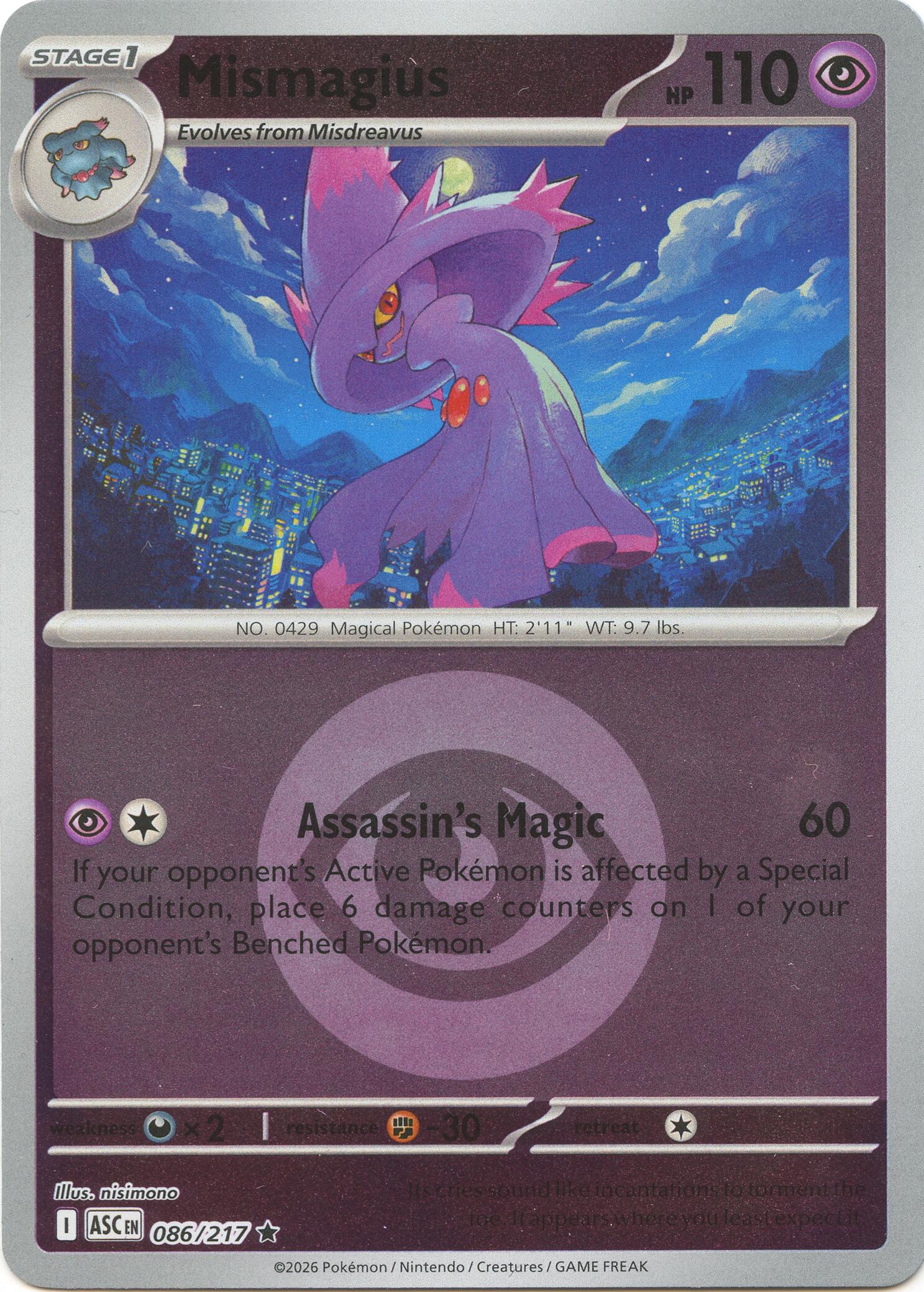 Mismagius (086/217) (Energy Symbol Pattern) [Mega Evolution: Ascended Heroes] | Black Swamp Games