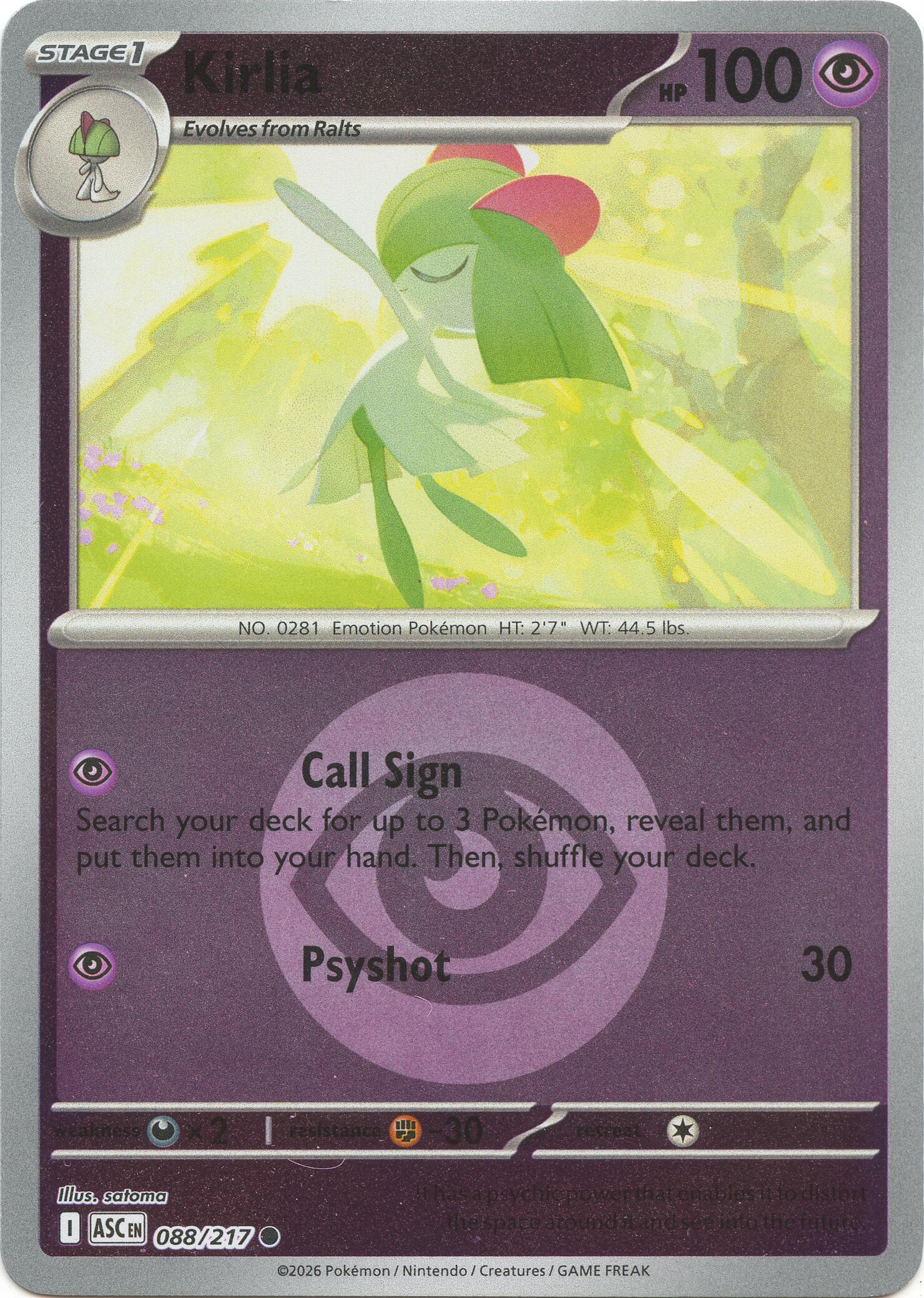 Kirlia (088/217) (Energy Symbol Pattern) [Mega Evolution: Ascended Heroes] | Black Swamp Games