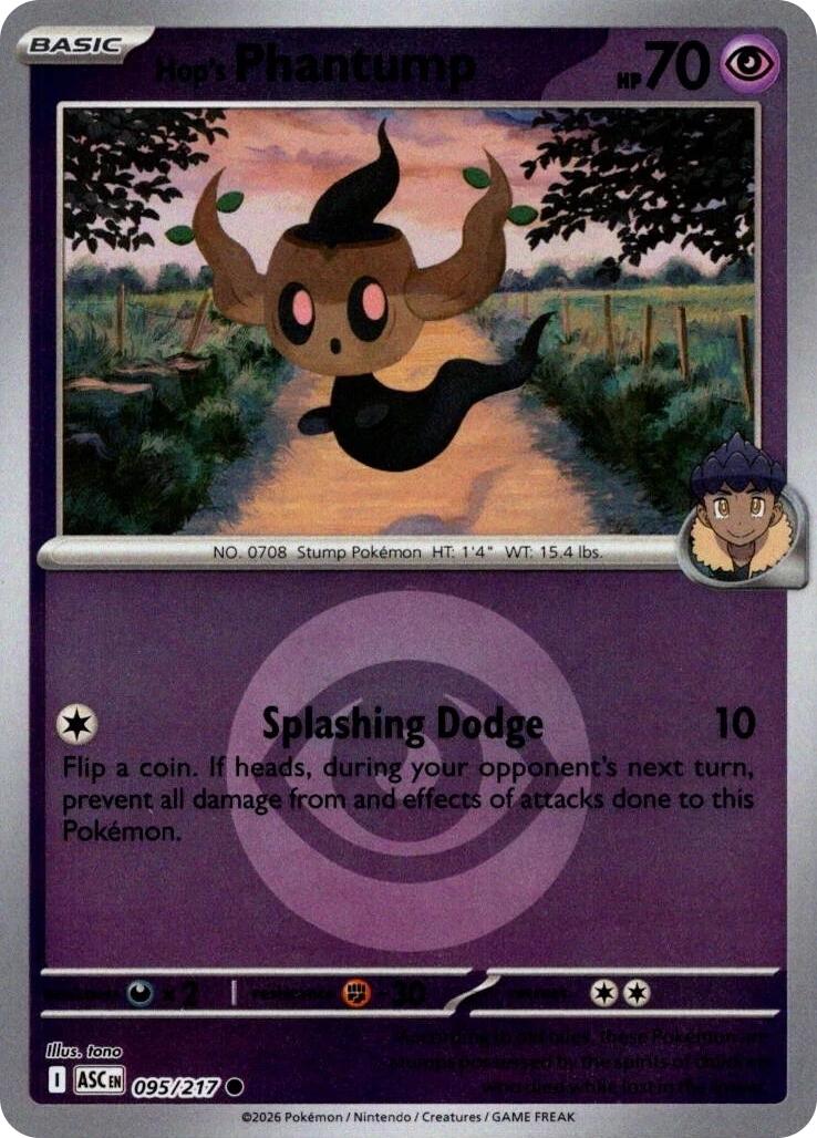 Hop's Phantump (095/217) (Energy Symbol Pattern) [Mega Evolution: Ascended Heroes] | Black Swamp Games